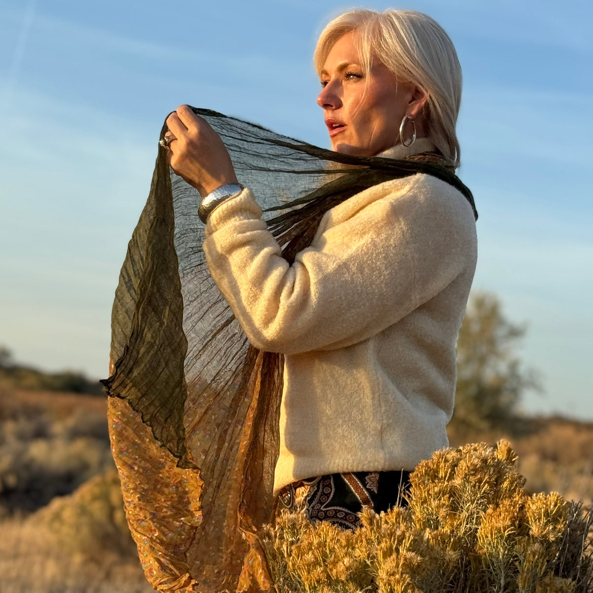 Olive & Honey Botanical Scarf