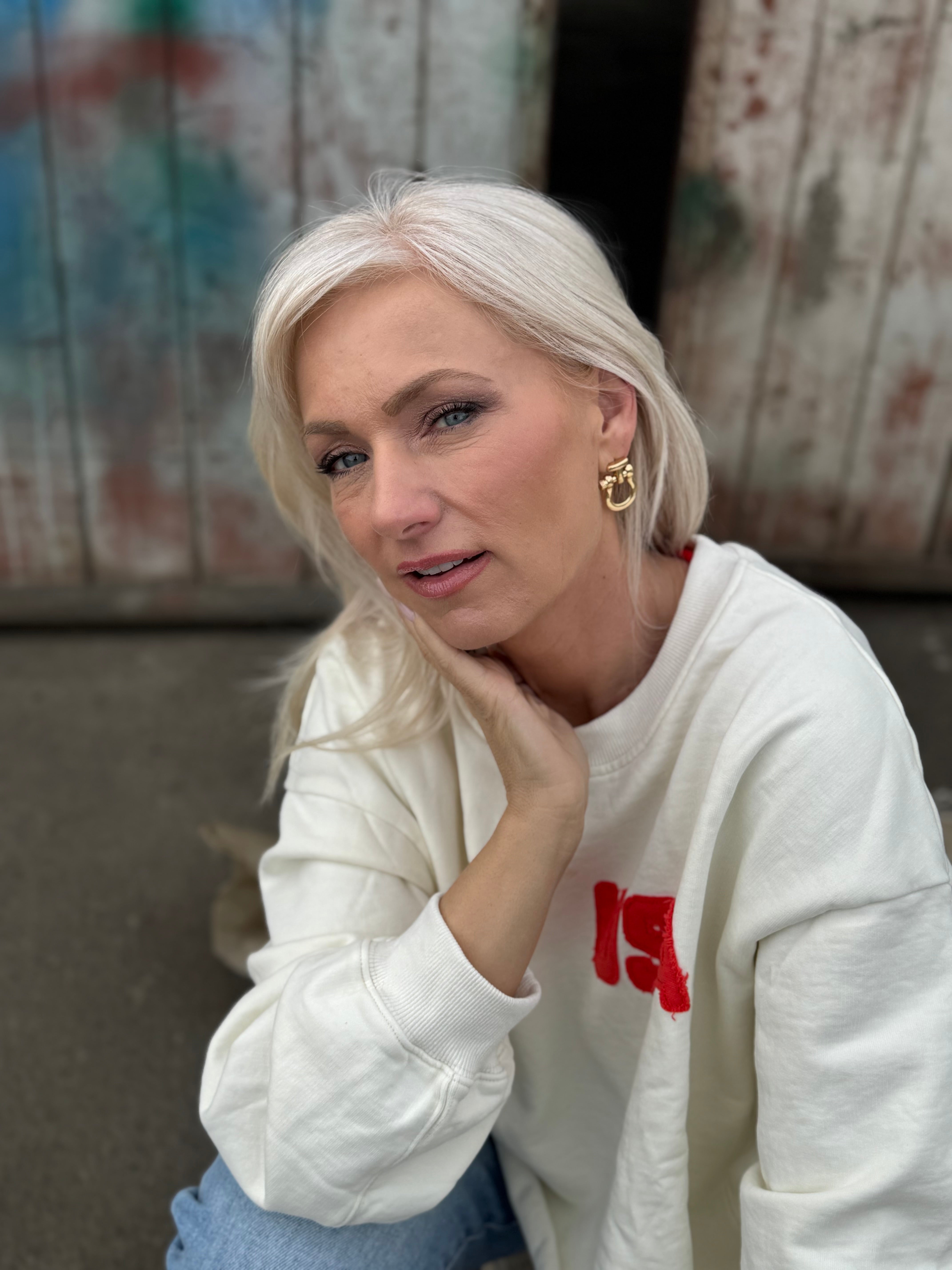 Heritage USA Cropped Sweatshirt Ivory