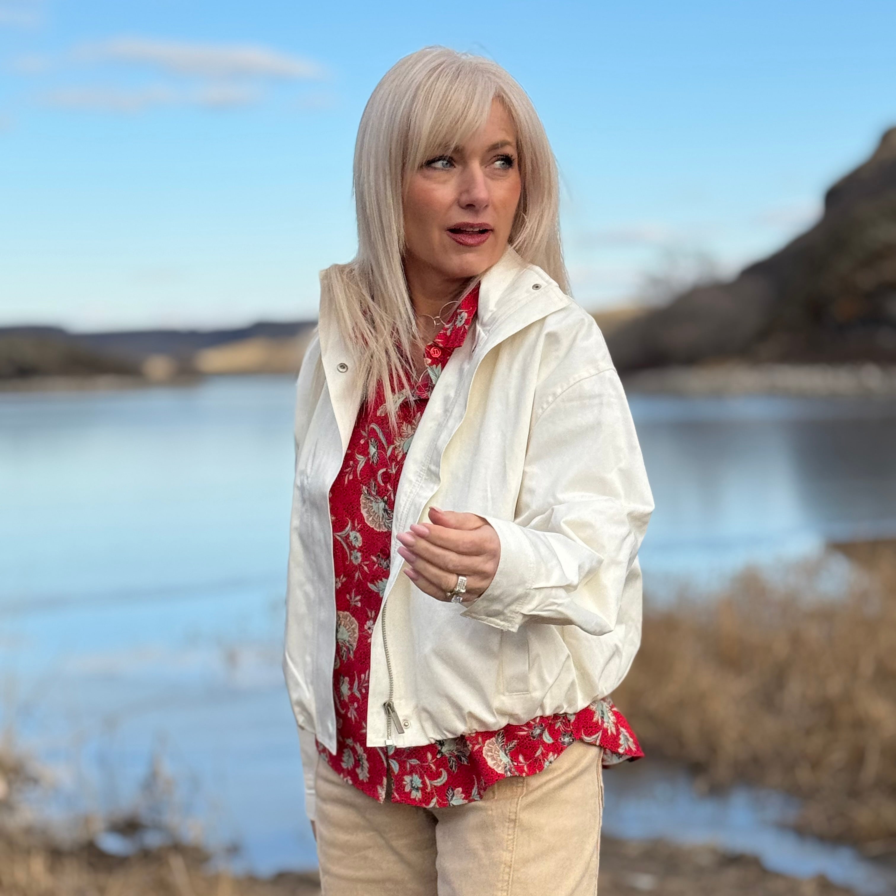 North Shore Cropped Trench Jacket Ivory