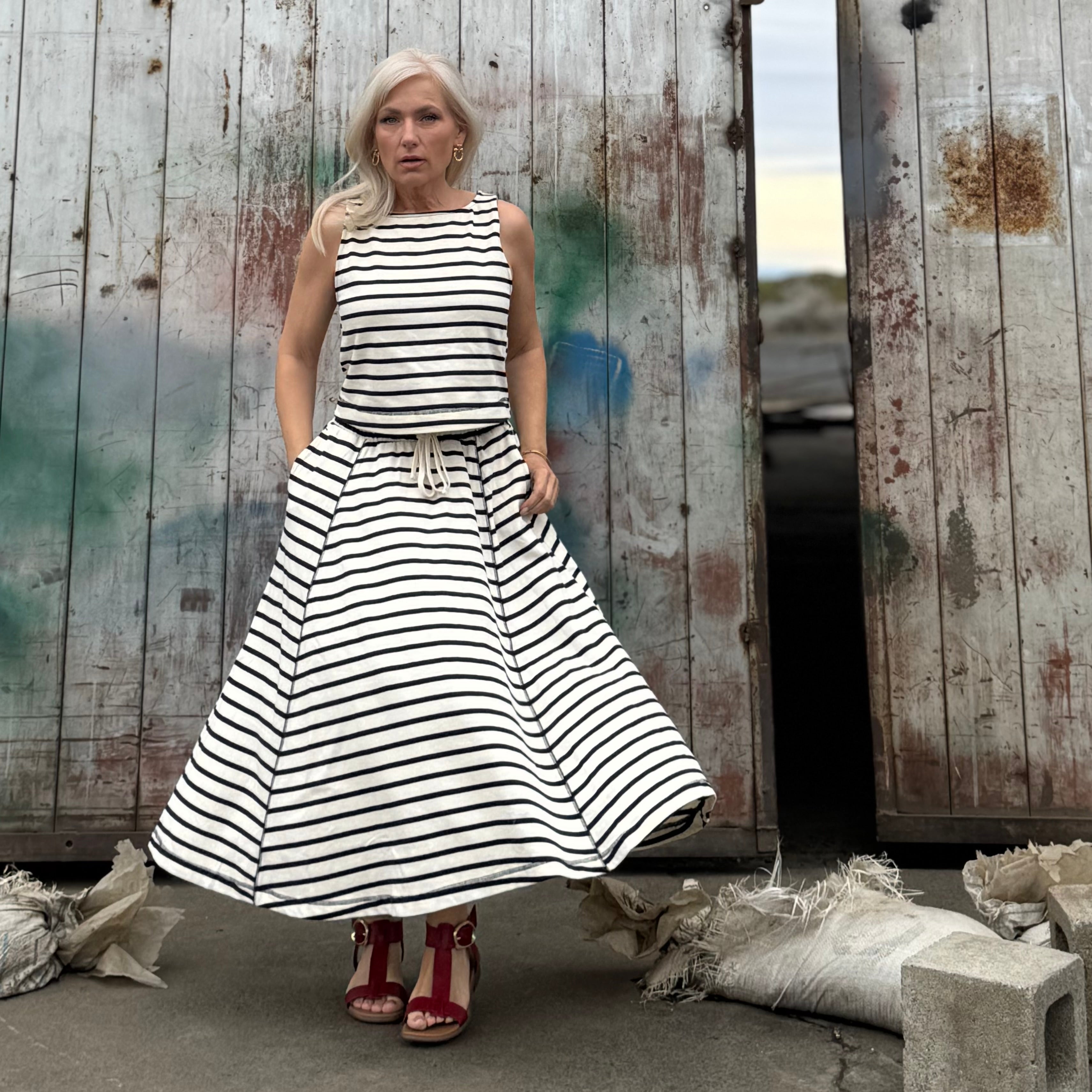 Coastal Harbor Stripe Skirt