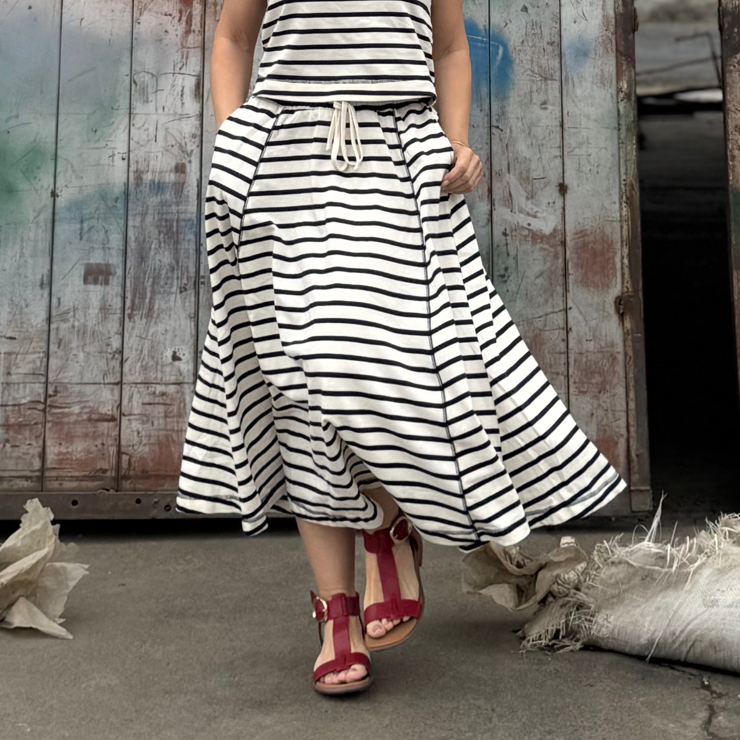 Coastal Harbor Stripe Skirt
