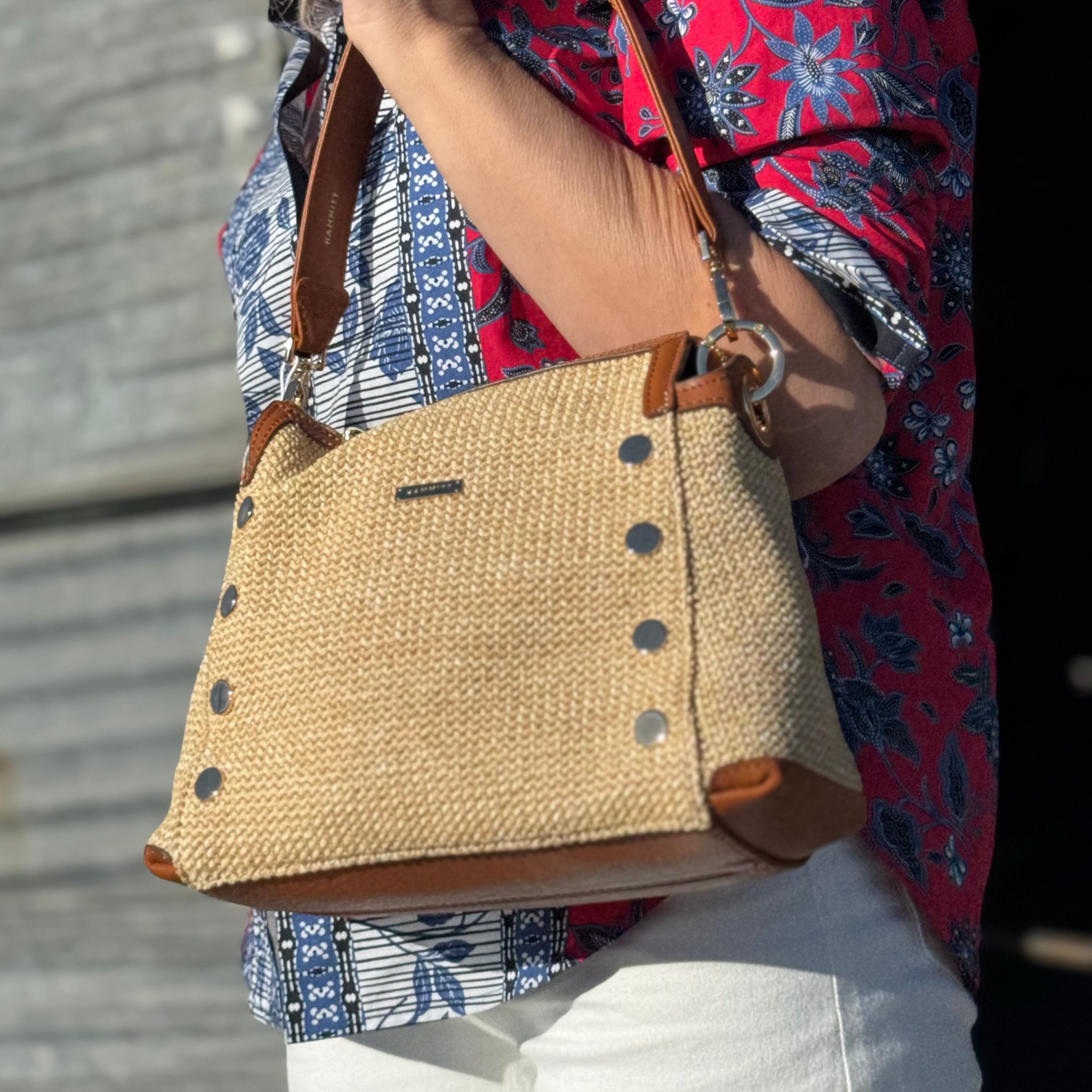 Hammitt Bryant Med Cocoa Raffia/Gold