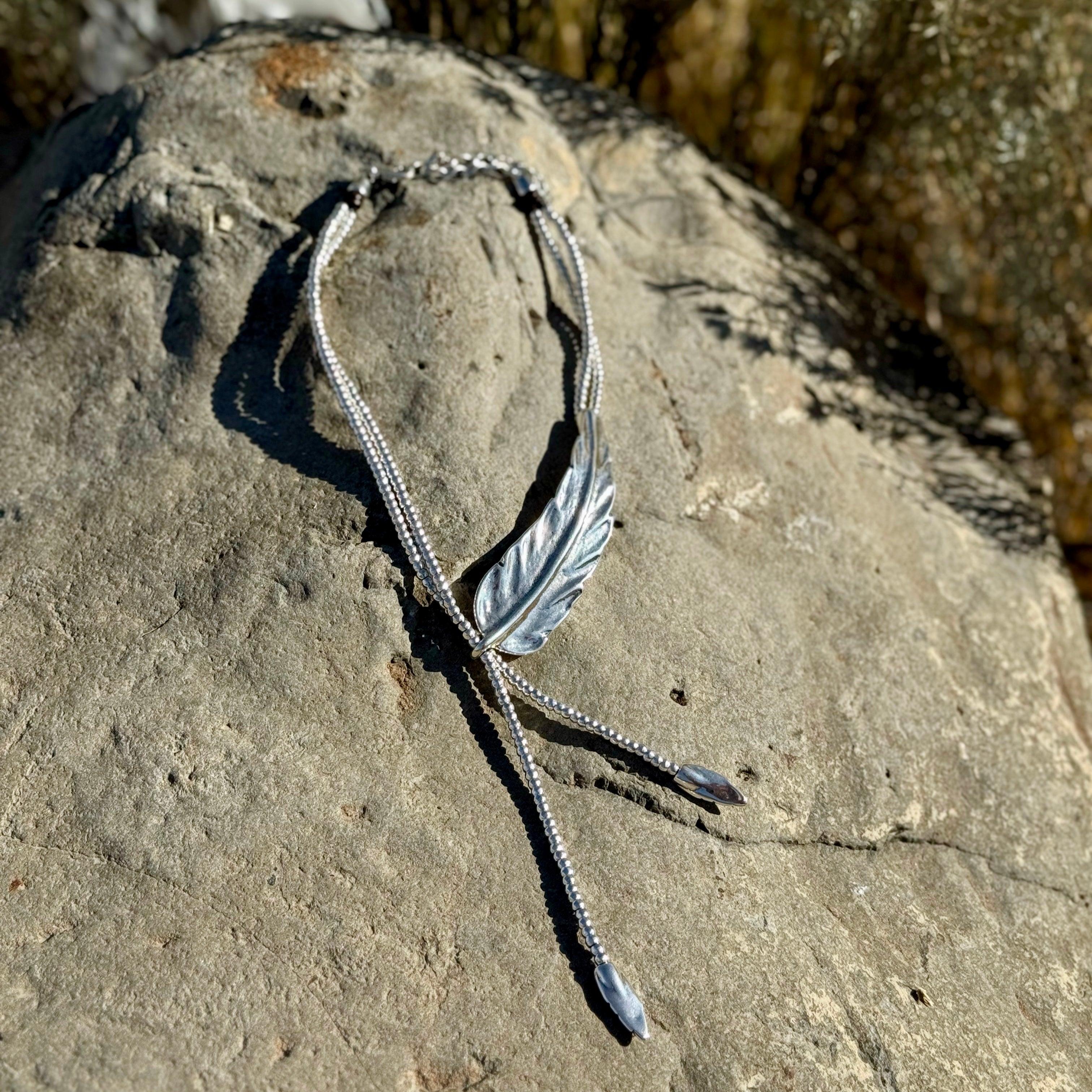 Uno de 50 Sterling Plated Feather Necklace