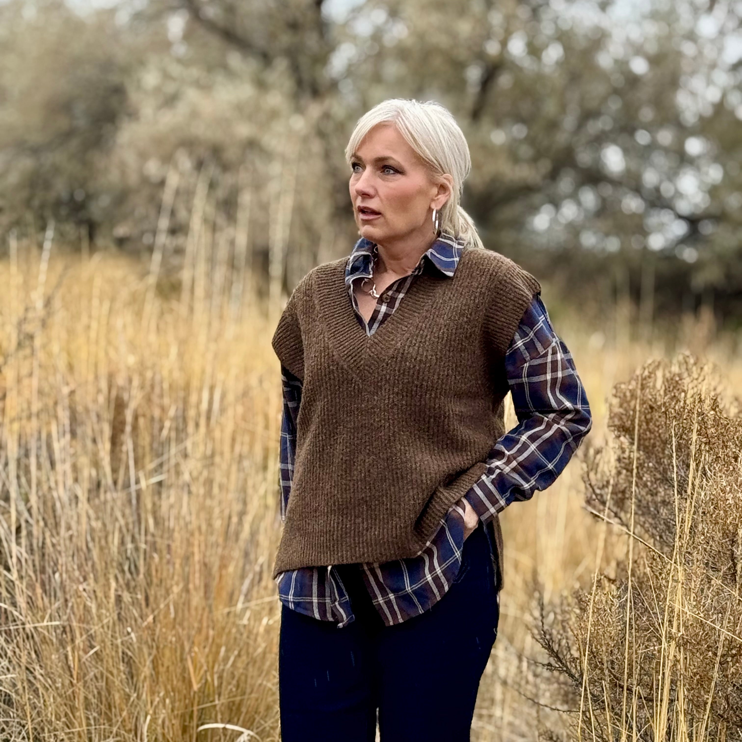 SAGEWOOD SWEATER VEST Bark