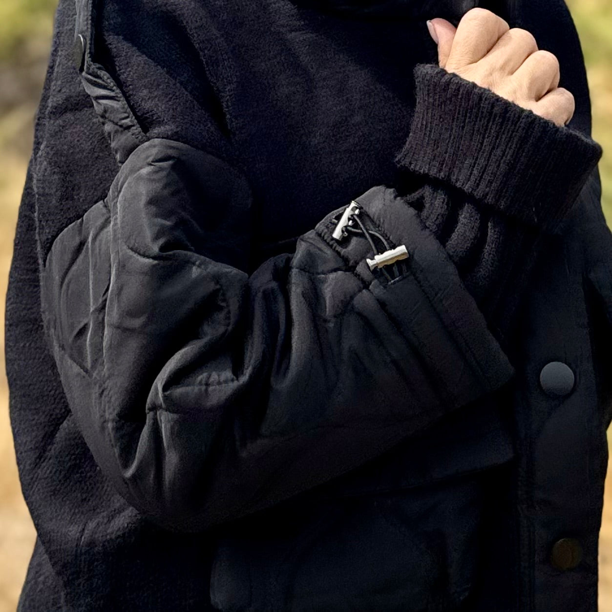 Canyon Quilted Bomber Black