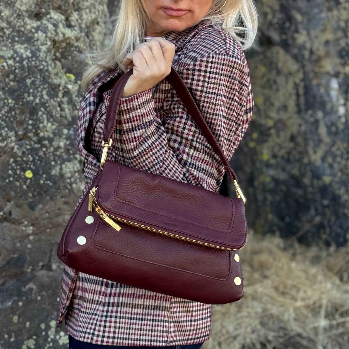 Hammitt Beverly Med Cherrywood Pebble/Brushed Gold