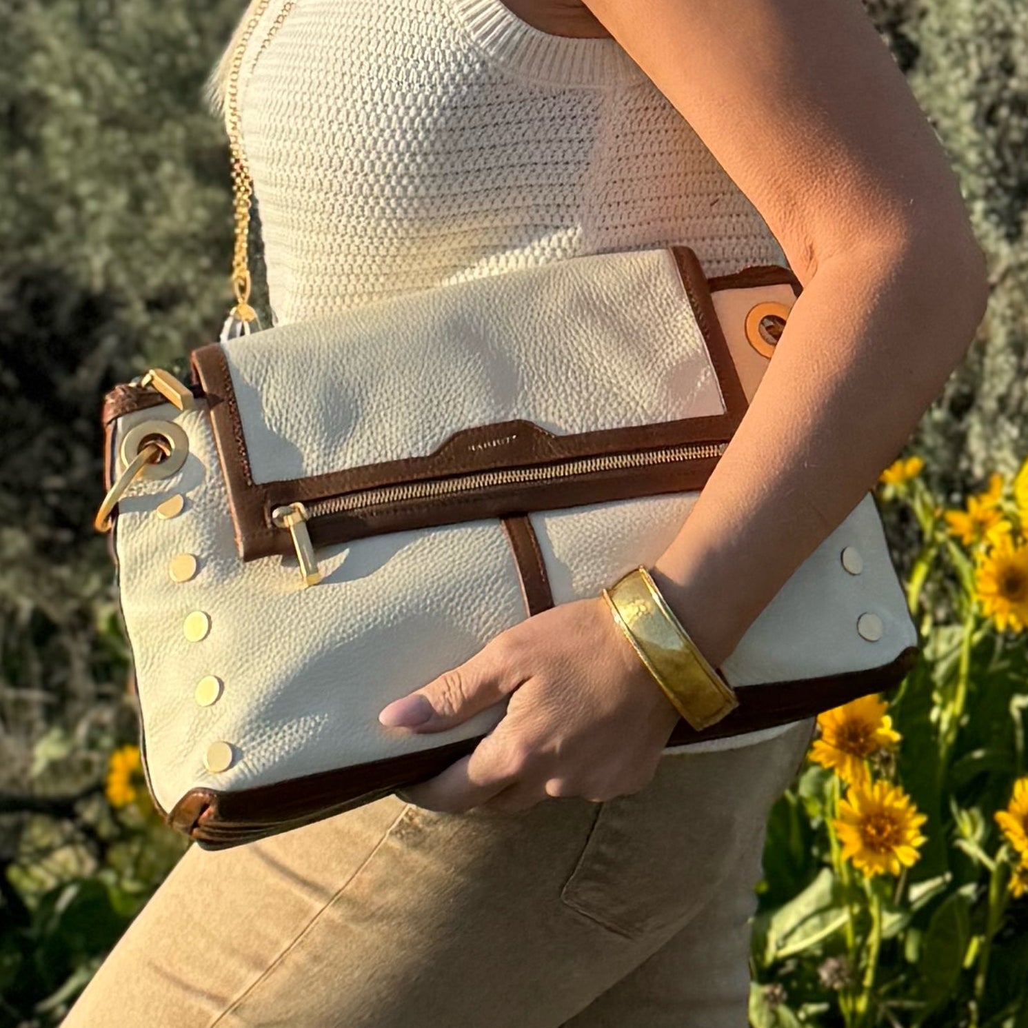 Hammitt VIP Grande  Courtyard Cream/Brushed Gold