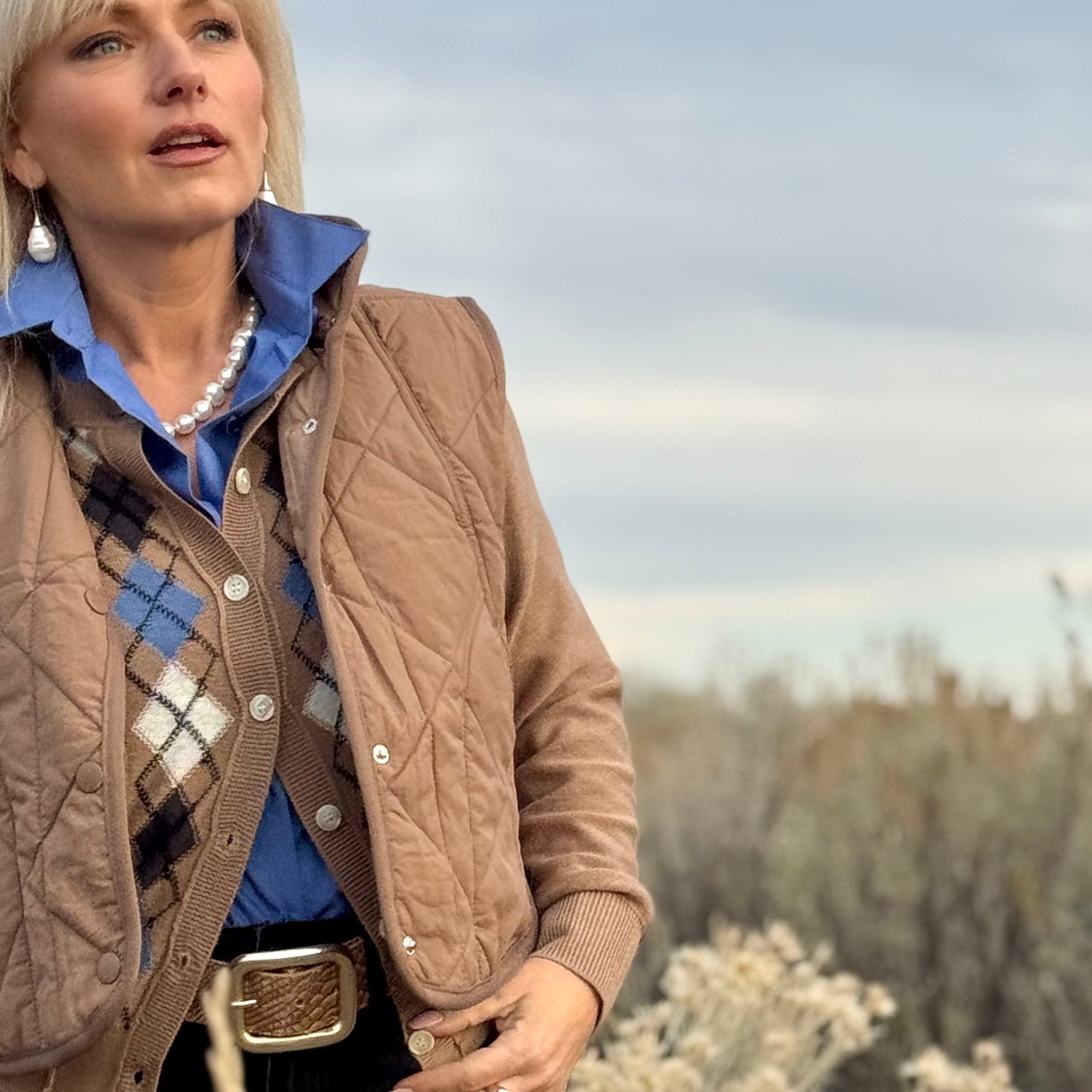 SLIMLINE QUILTED VEST Mocha