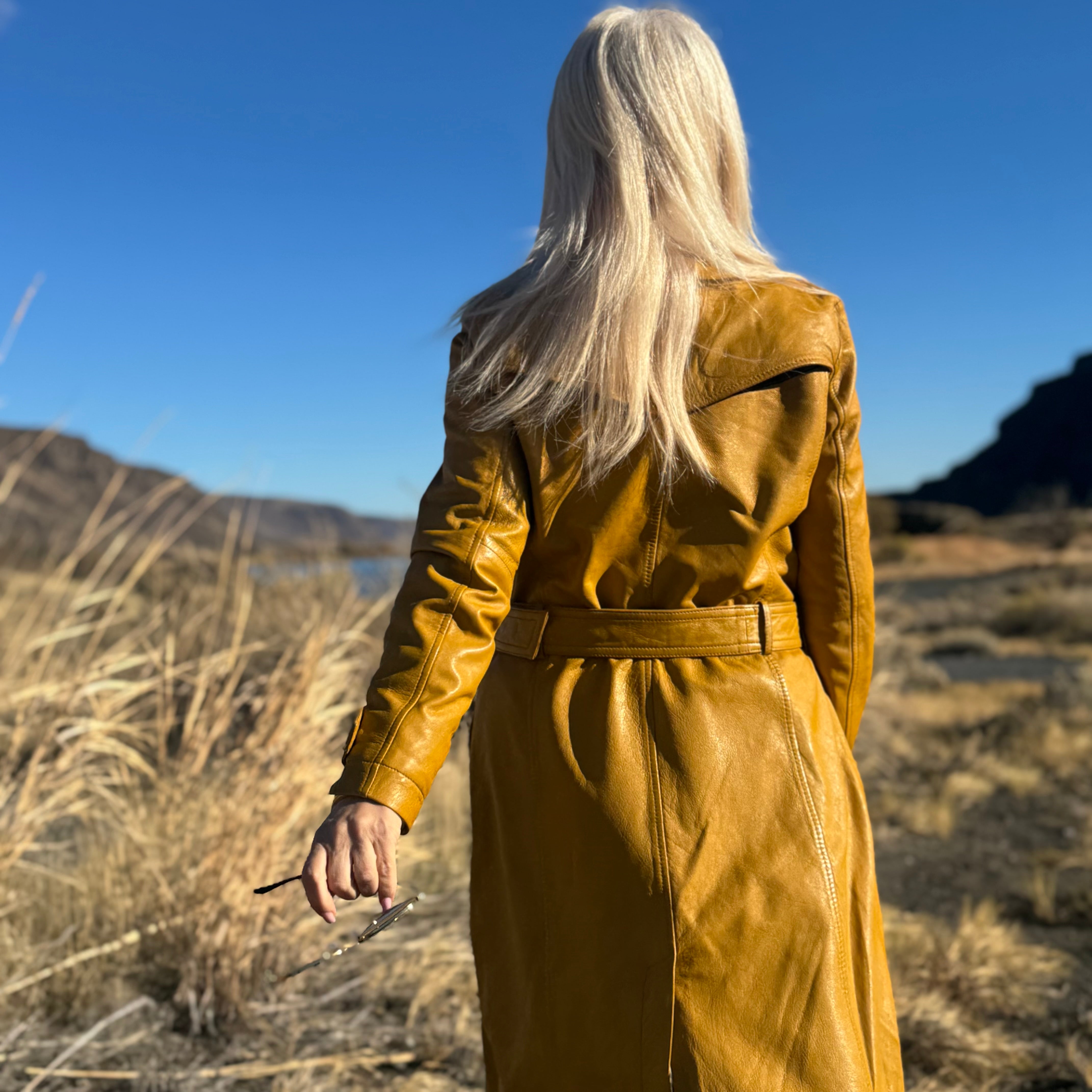 Leah Leather Trench Coat