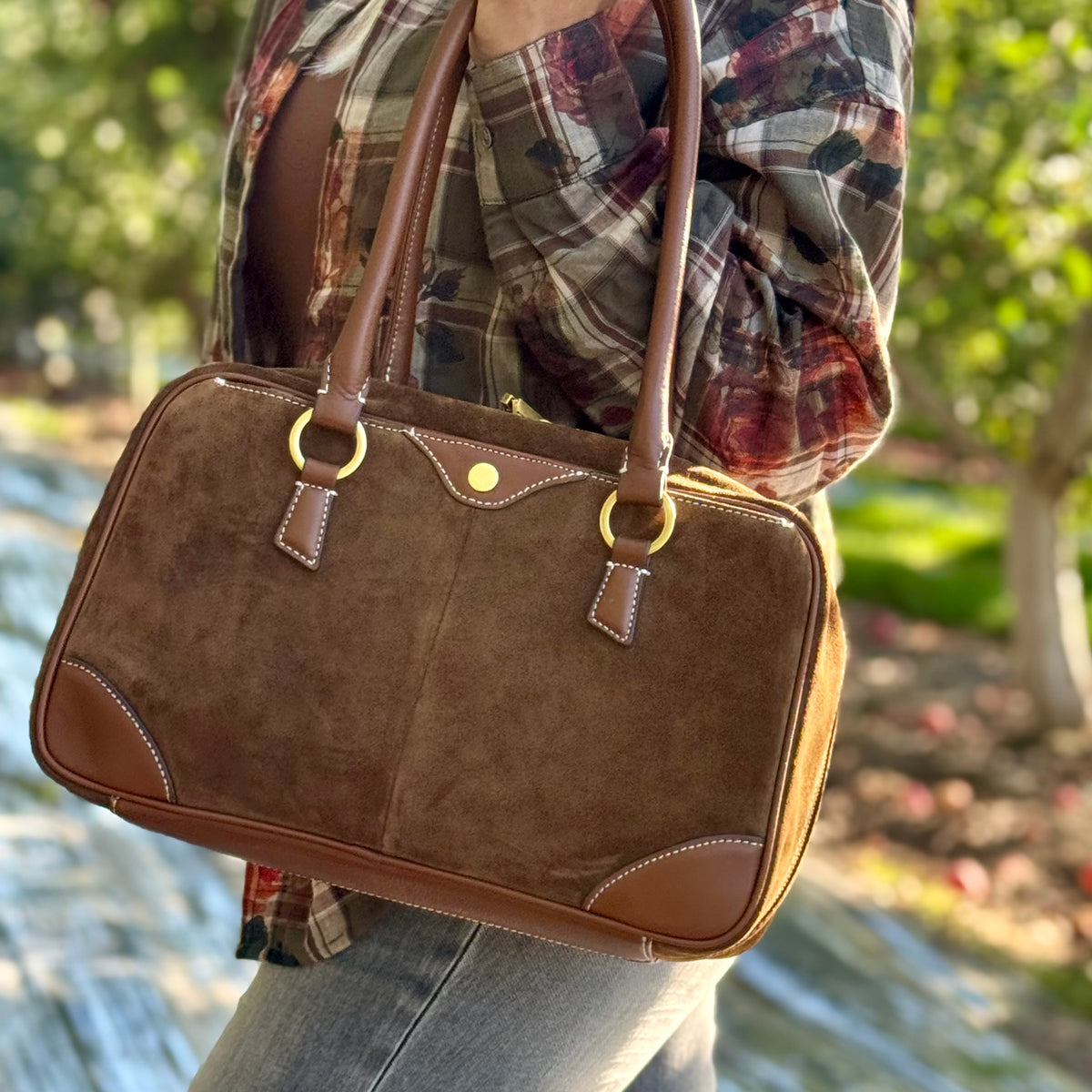 Hammitt Meredith Med Cinnamon Suede/Antique Gold