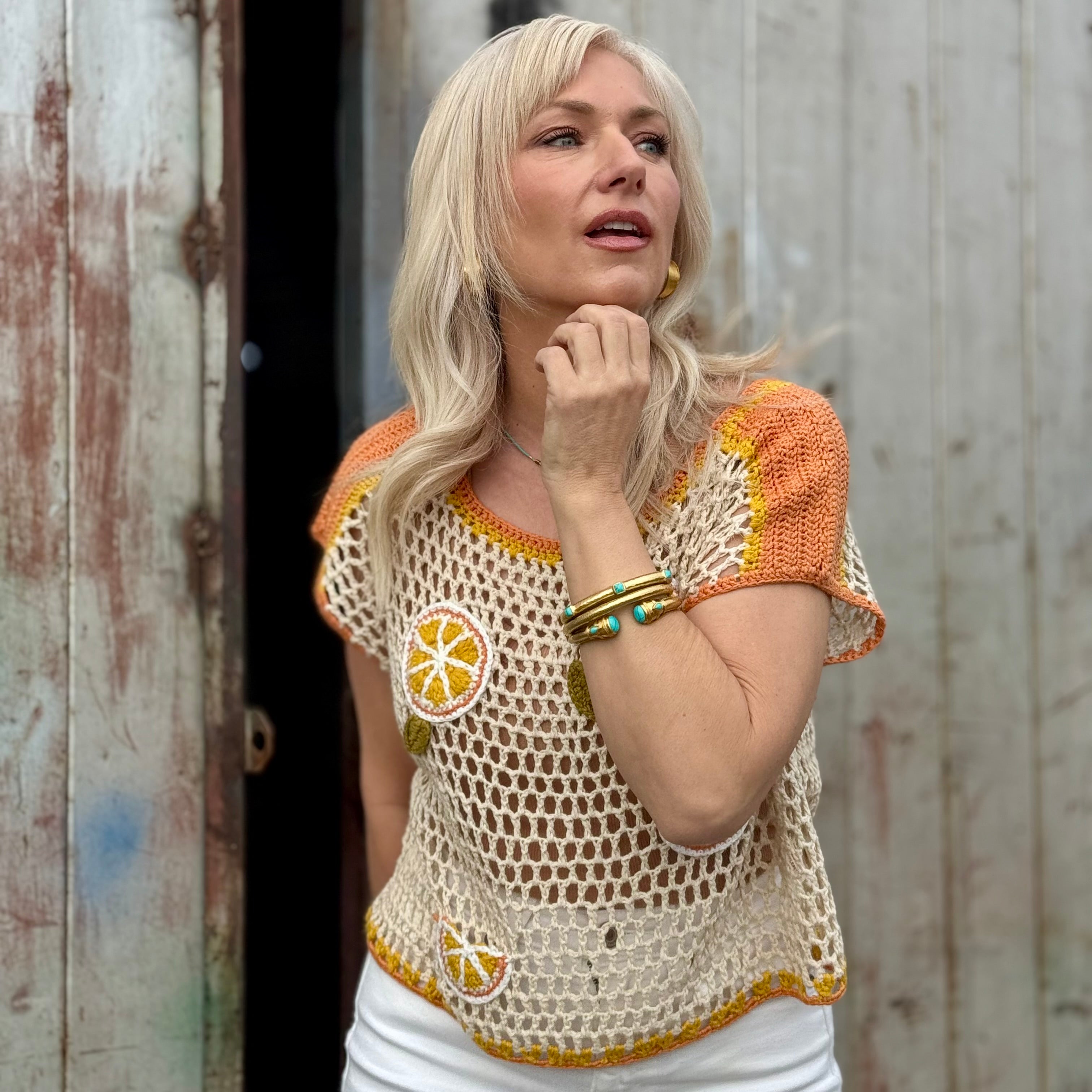 Sun-Kissed Citrus Crochet Top