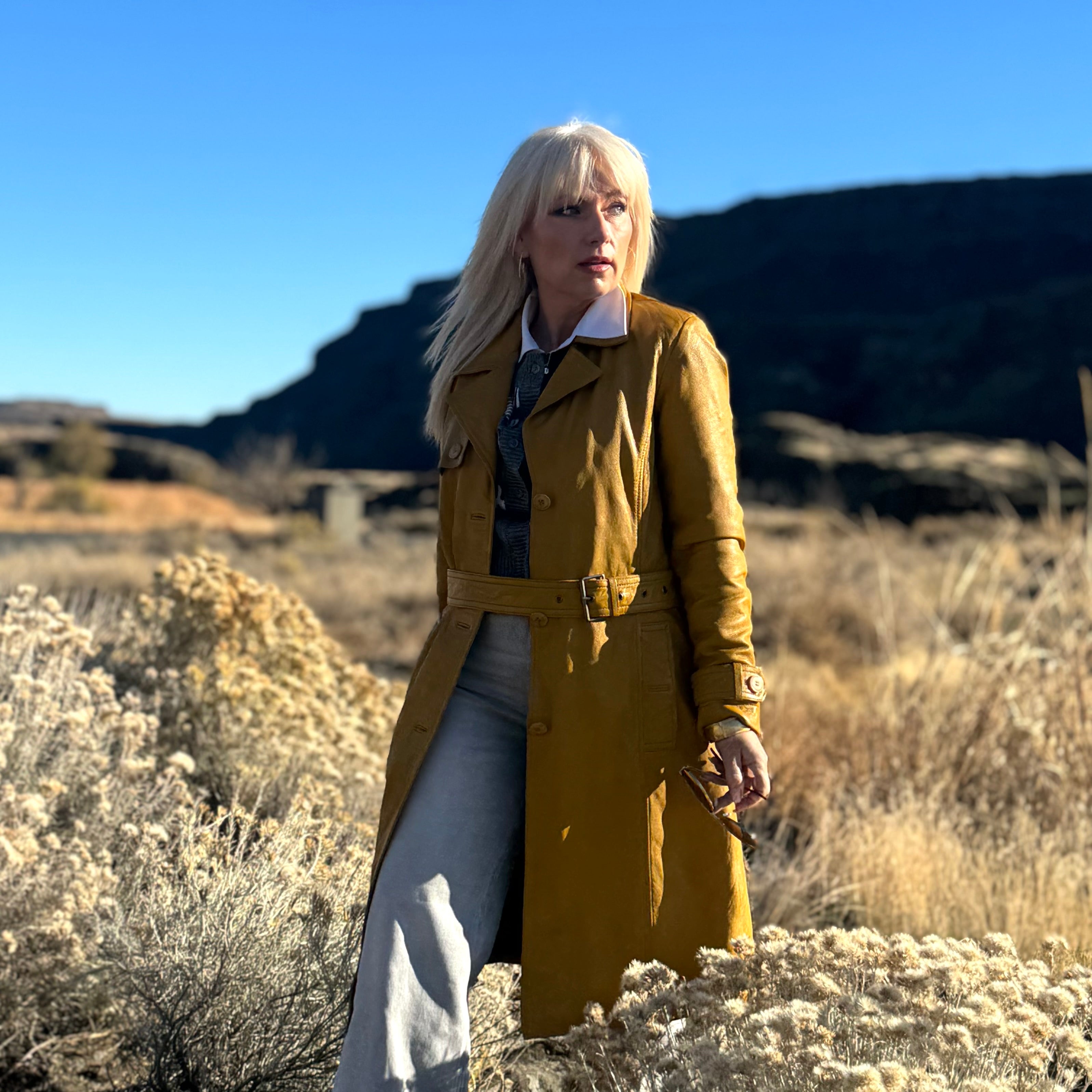 Leah Leather Trench Coat