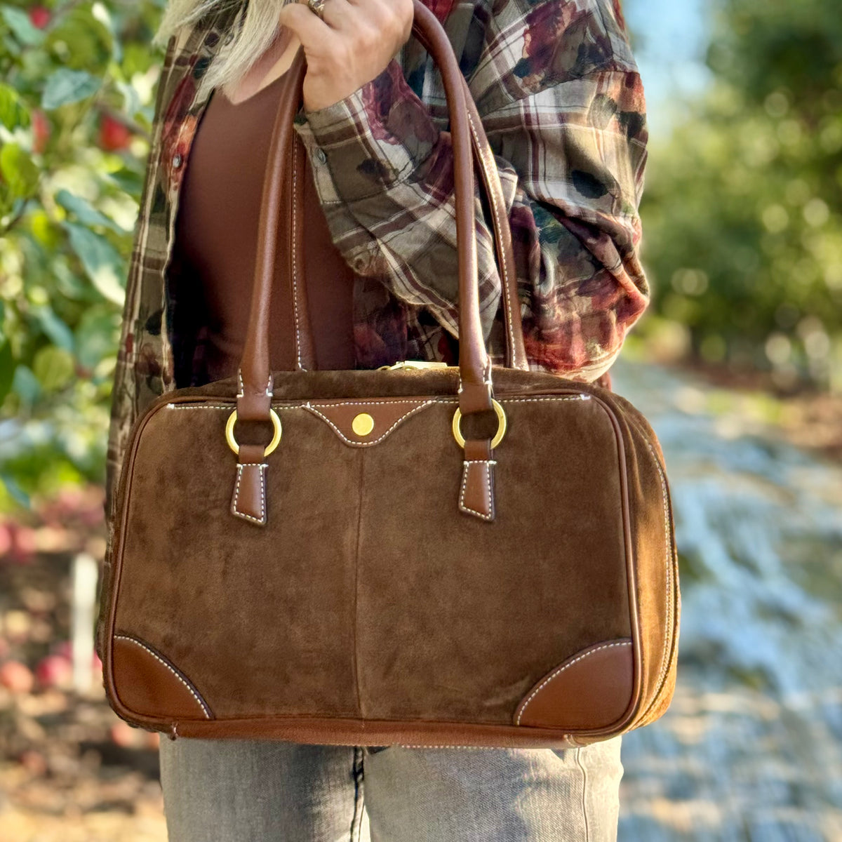 Hammitt Meredith Med Cinnamon Suede/Antique Gold