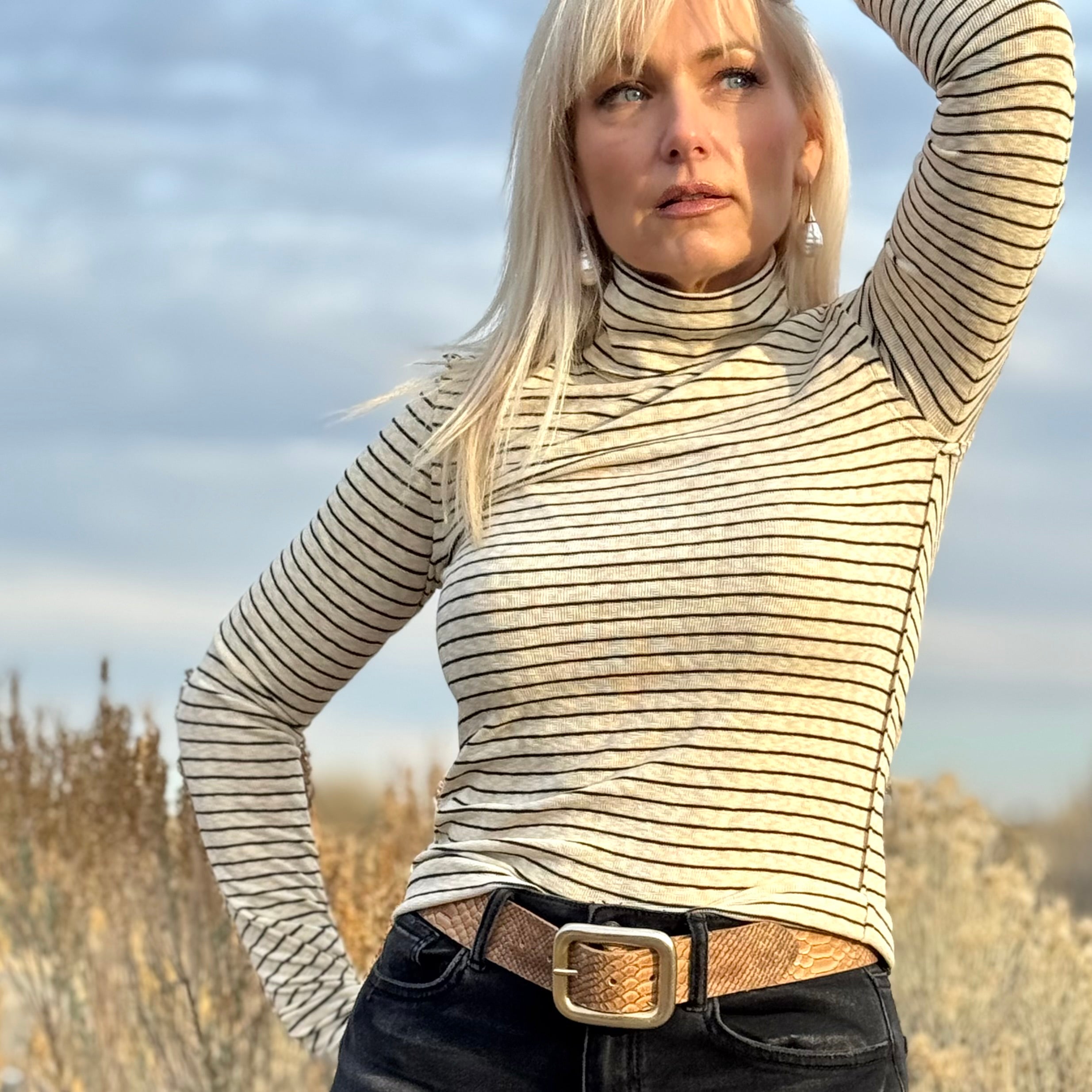 The Rowan Stripe Turtleneck