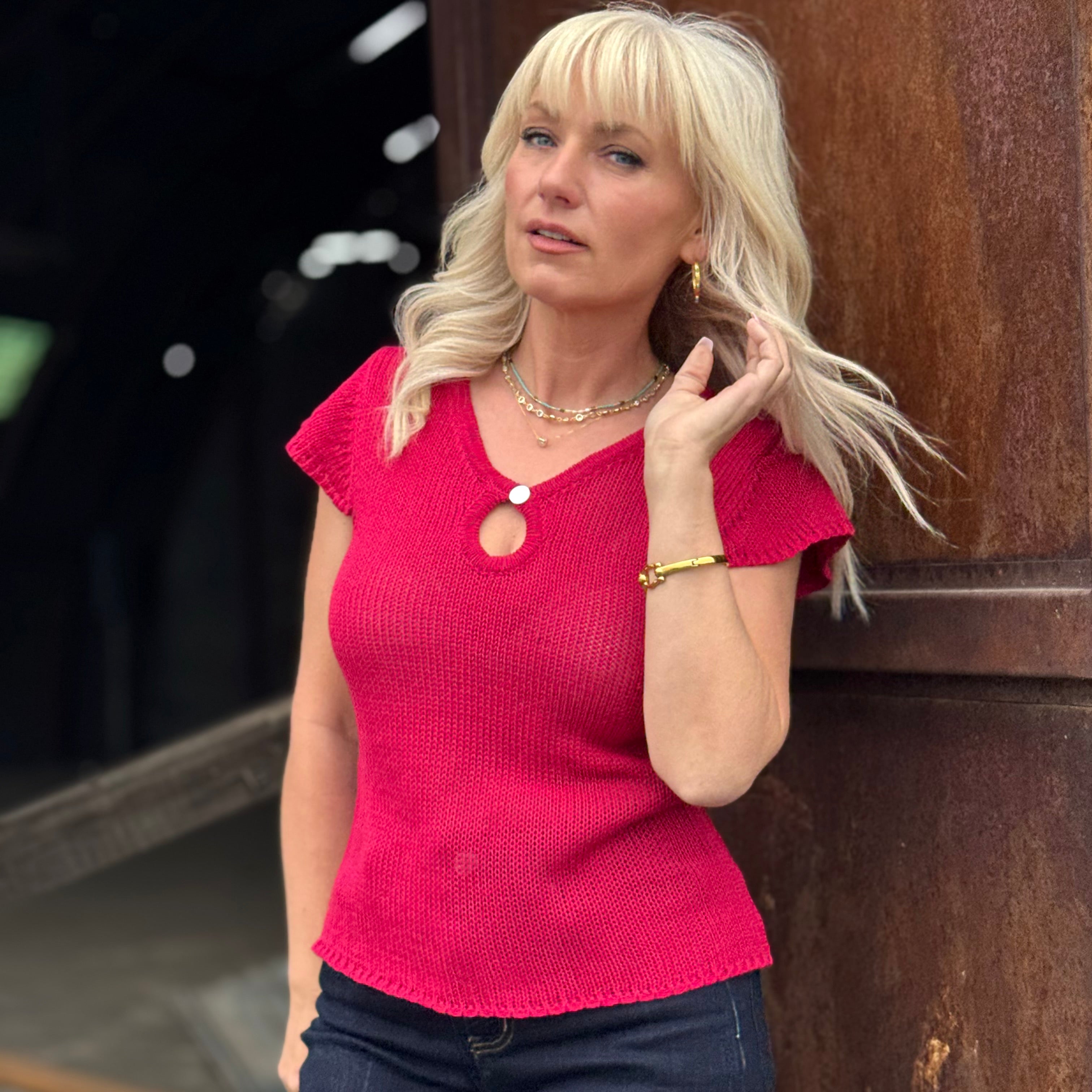 Scarlet Breeze Cotton Knit Top