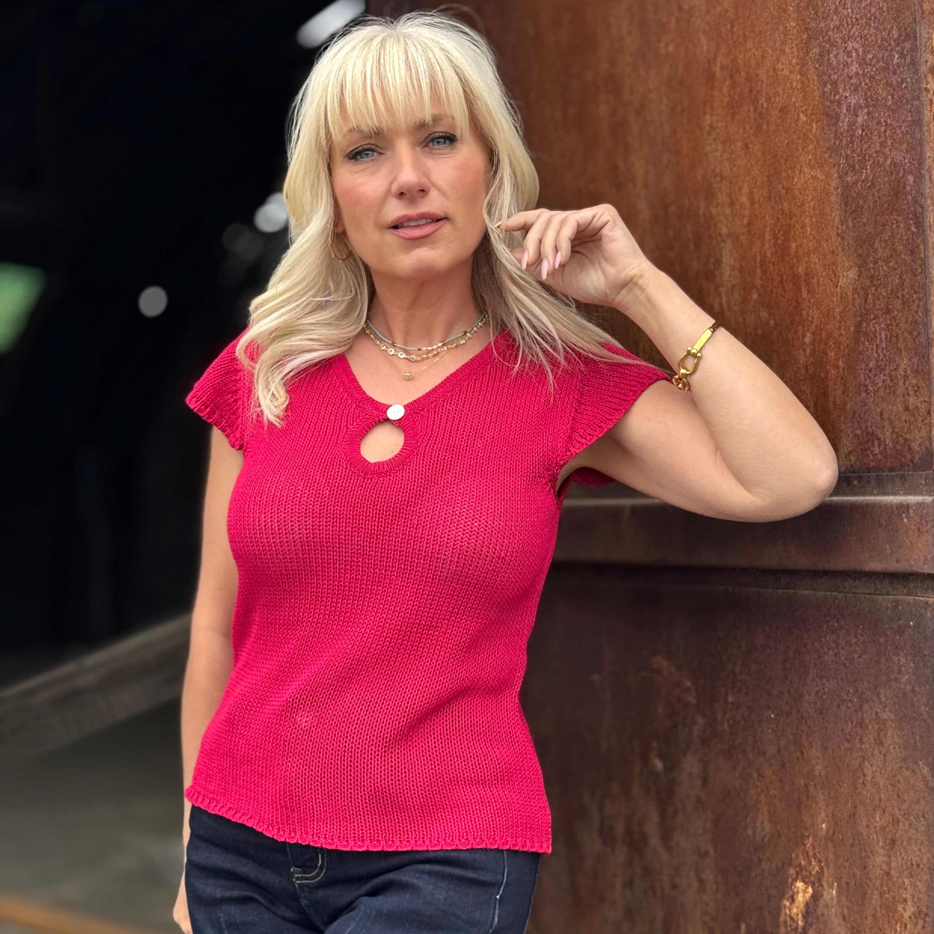 Scarlet Breeze Cotton Knit Top
