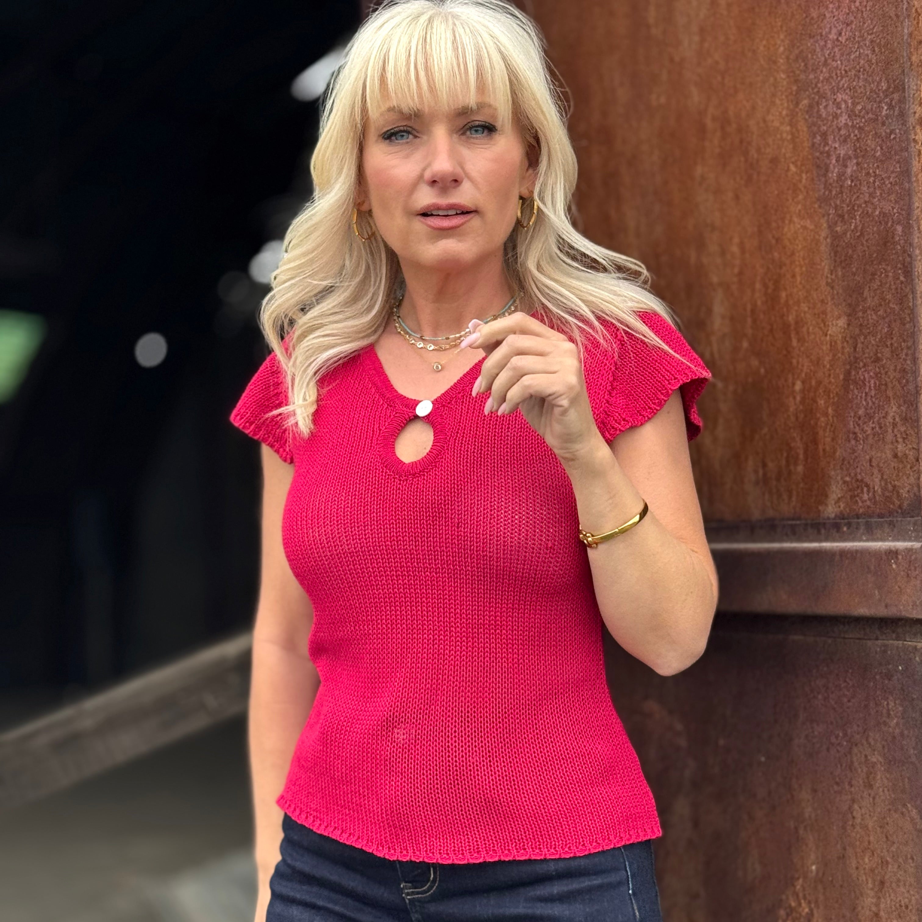 Scarlet Breeze Cotton Knit Top