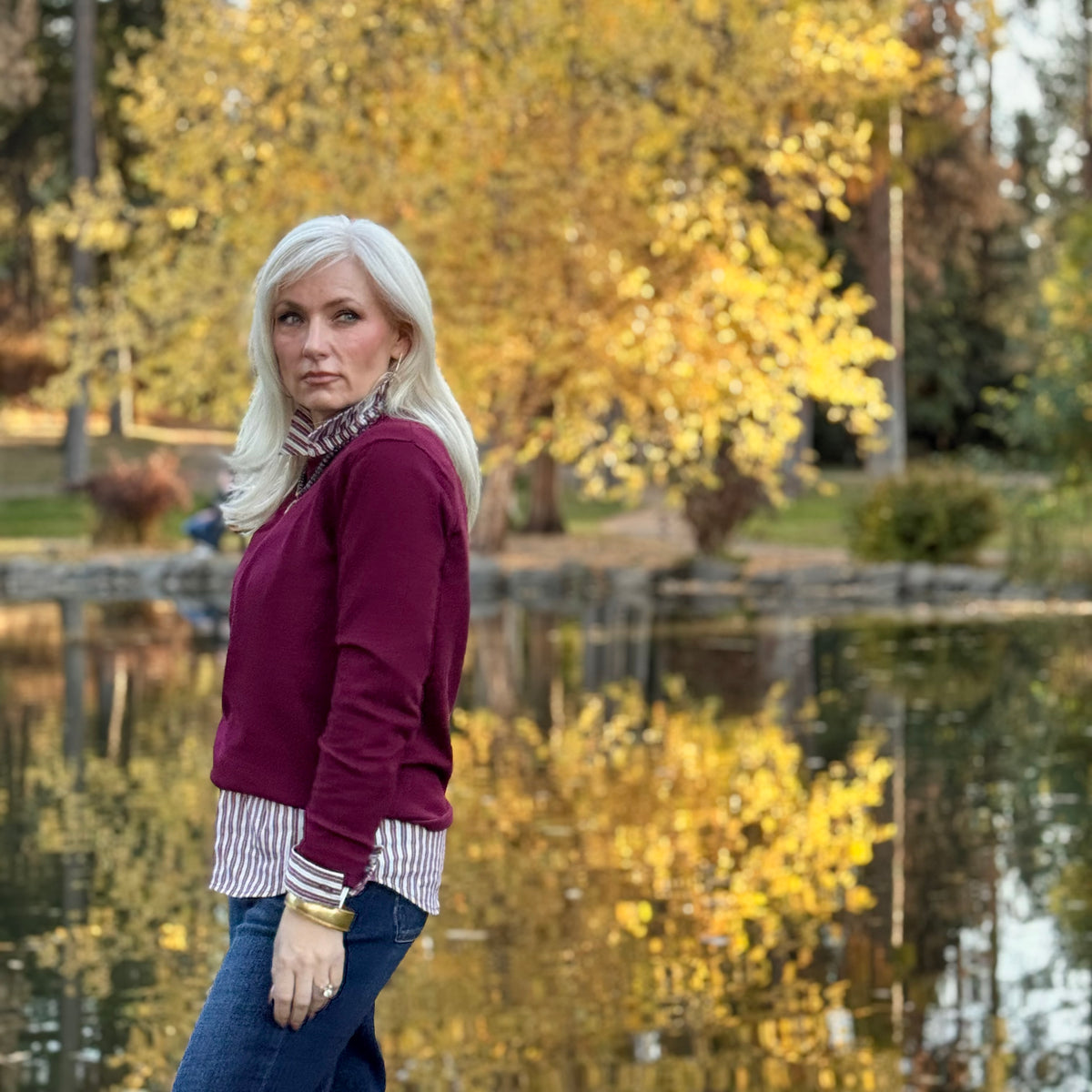 The Everyday Grace Crewneck Sweater Berry