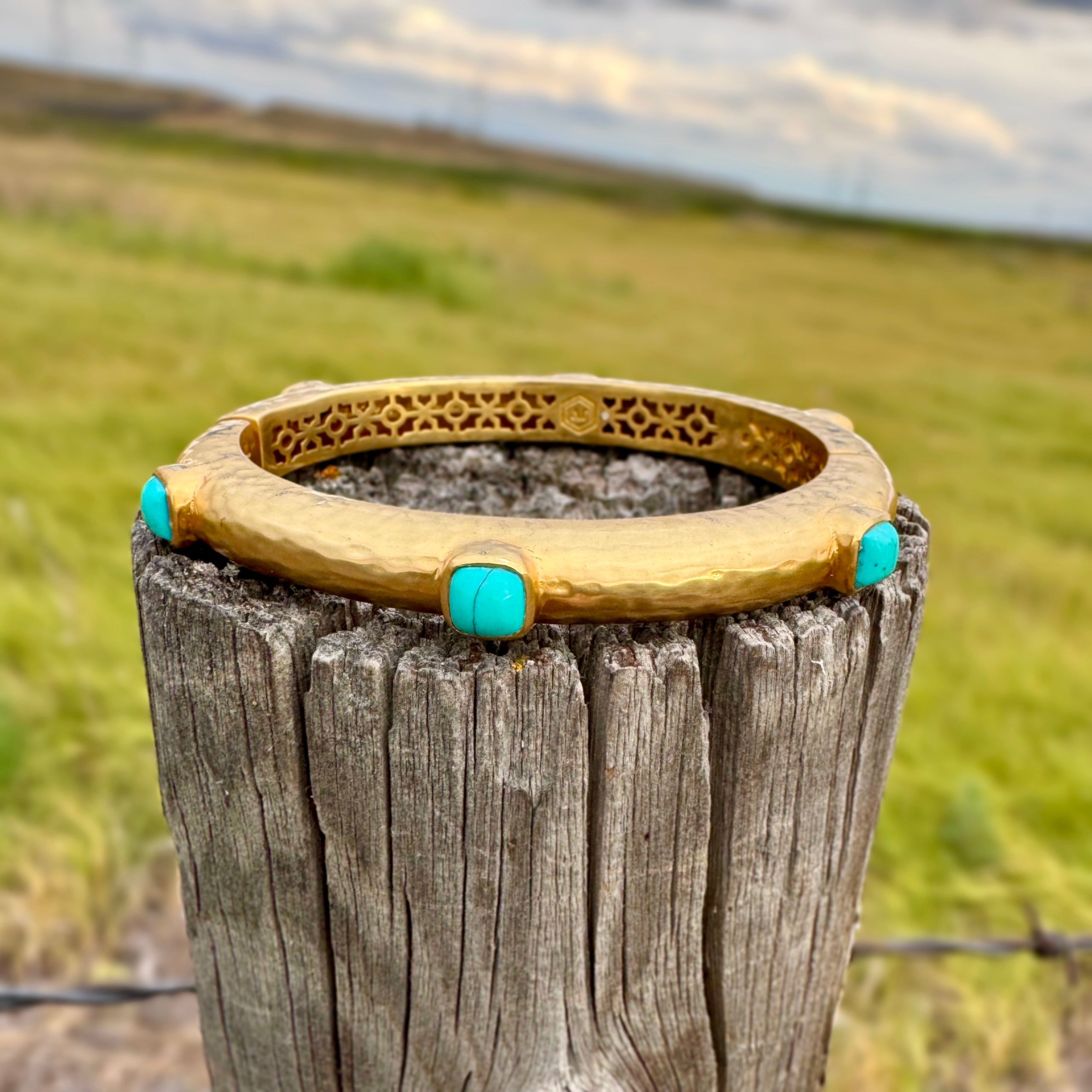 Julie Vos Catalina Stone Hinge Bangle