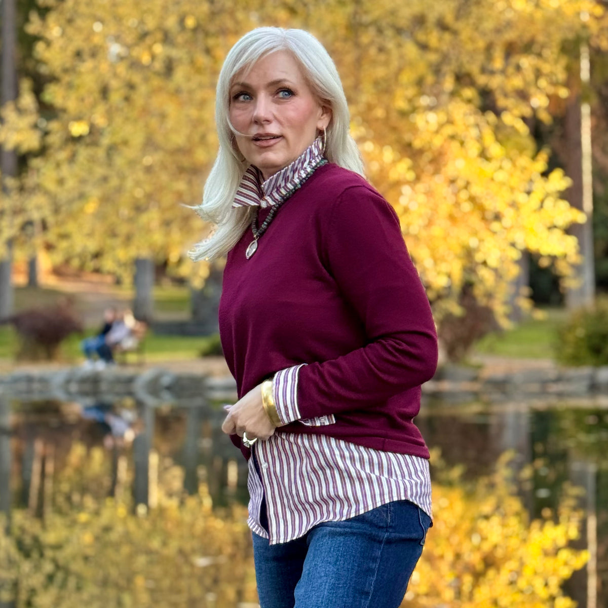 The Everyday Grace Crewneck Sweater Berry