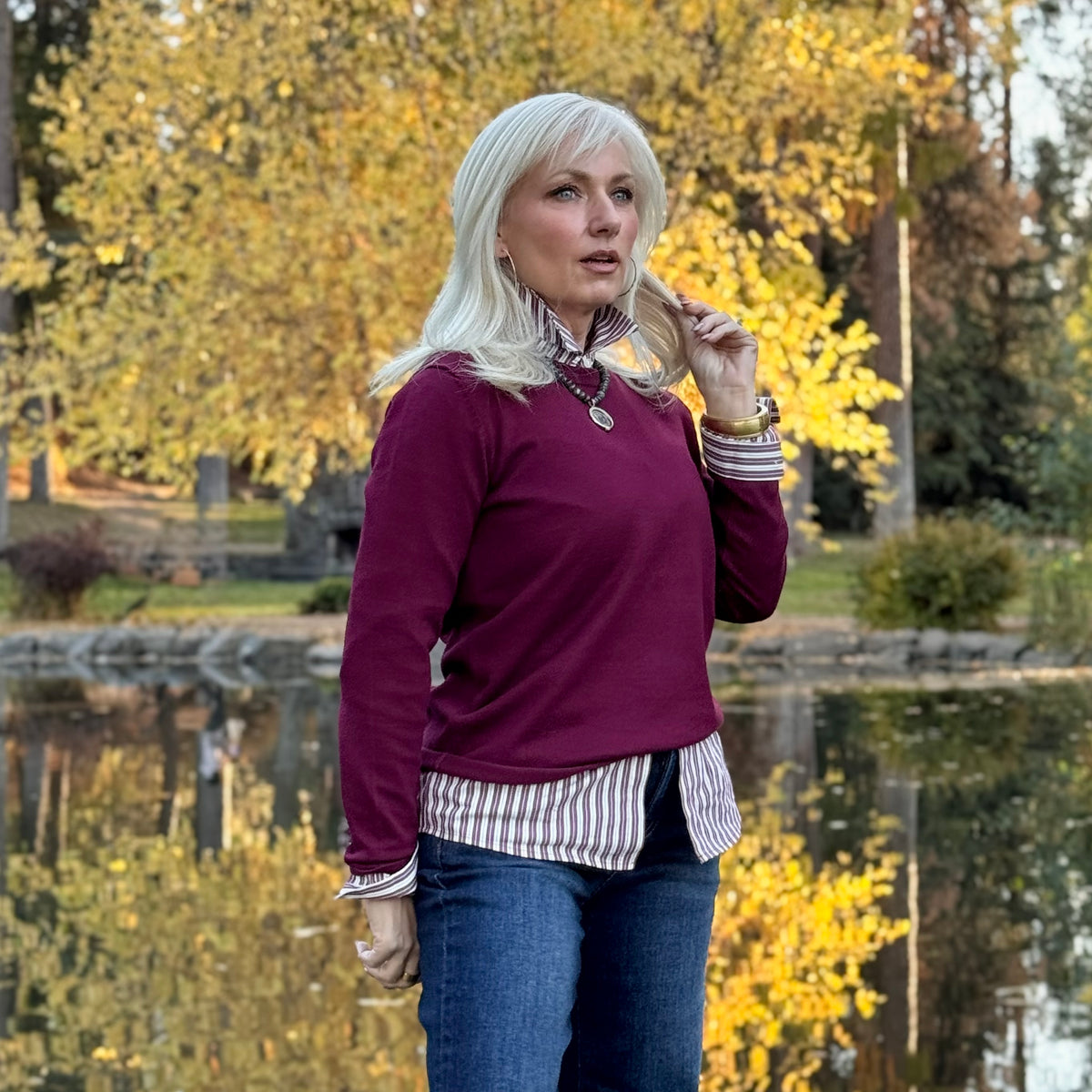 The Everyday Grace Crewneck Sweater Berry