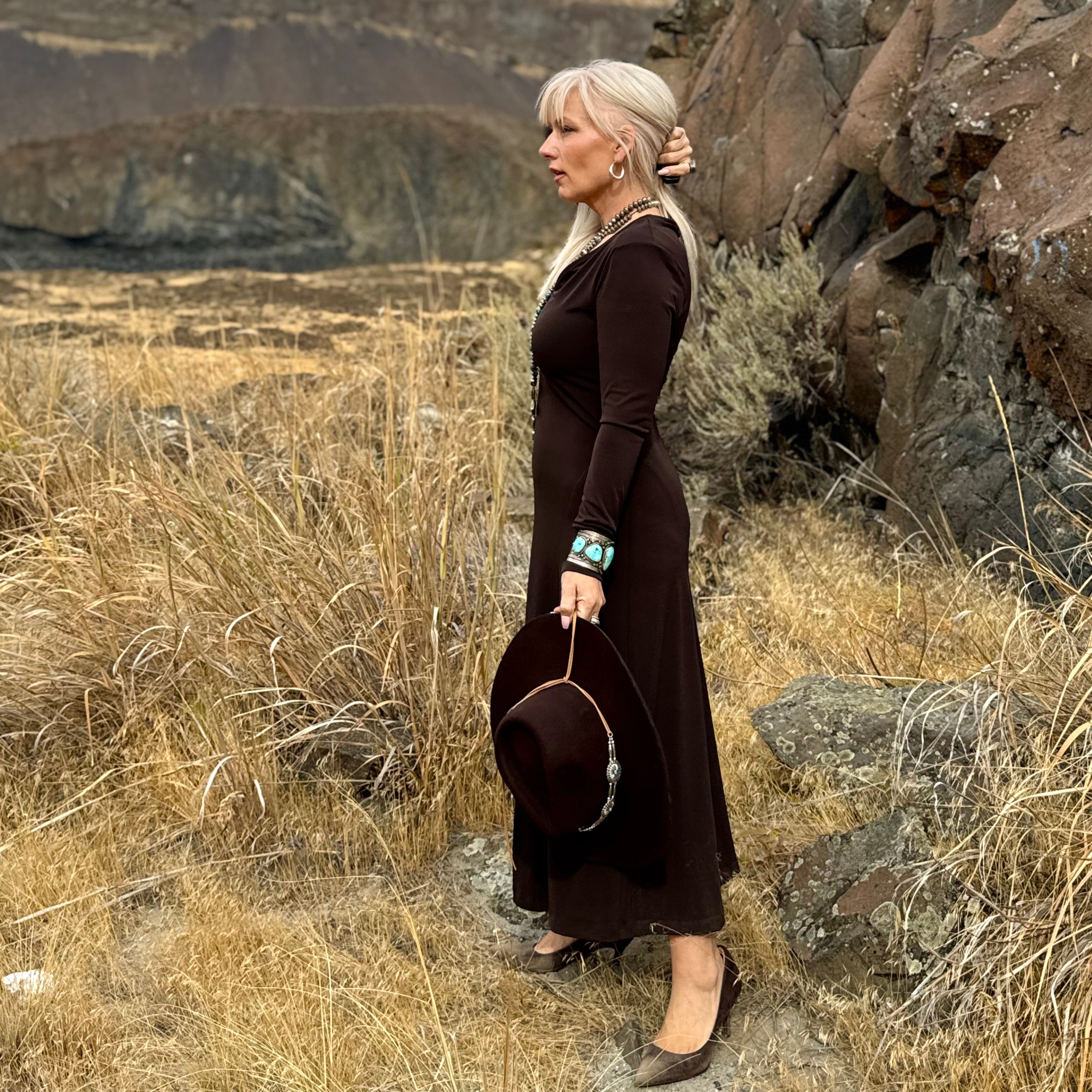 Kate V-Neck Midi Travel Dress