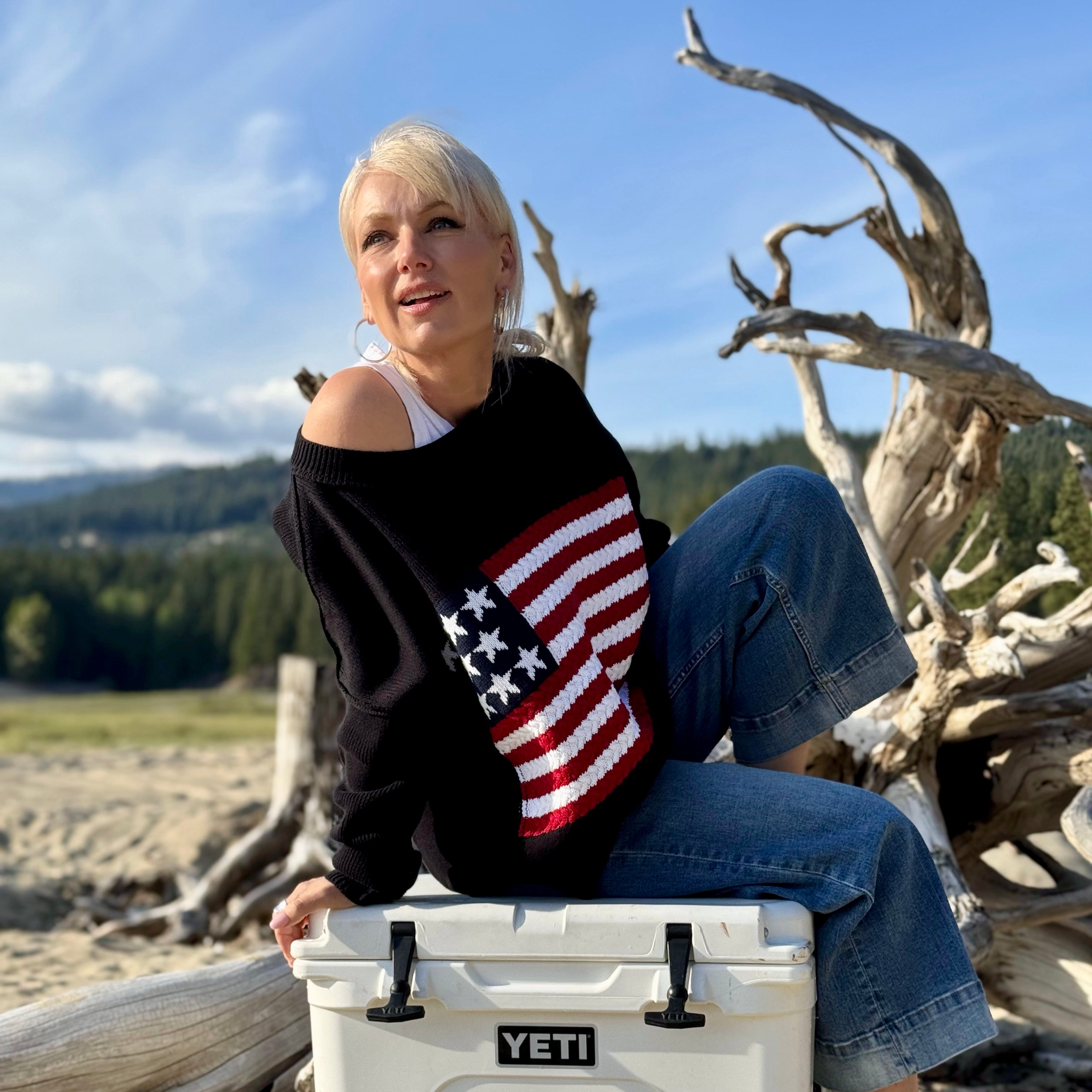 Americana Summer Sweater Black