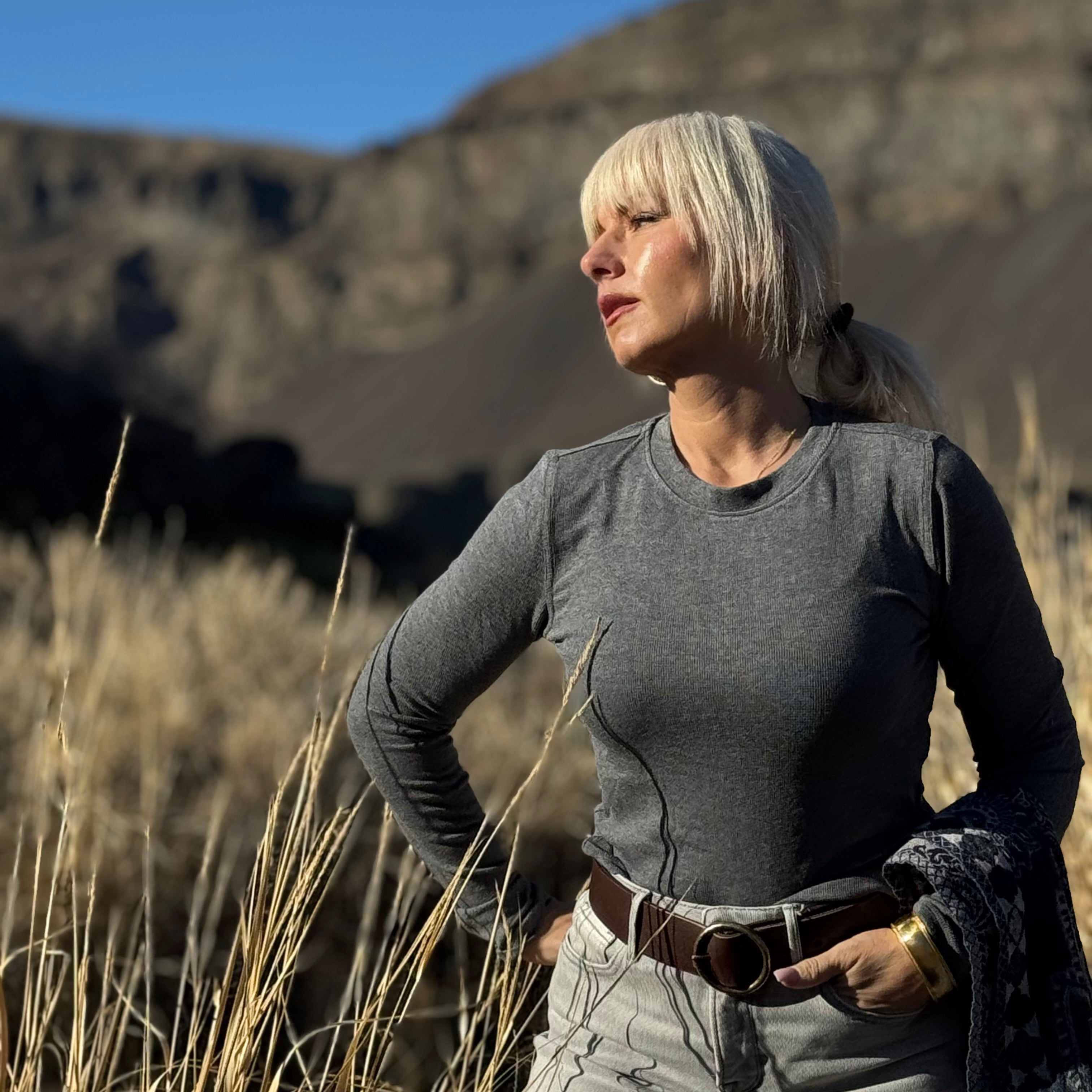 Silver Ridge Modal Tee Charcoal