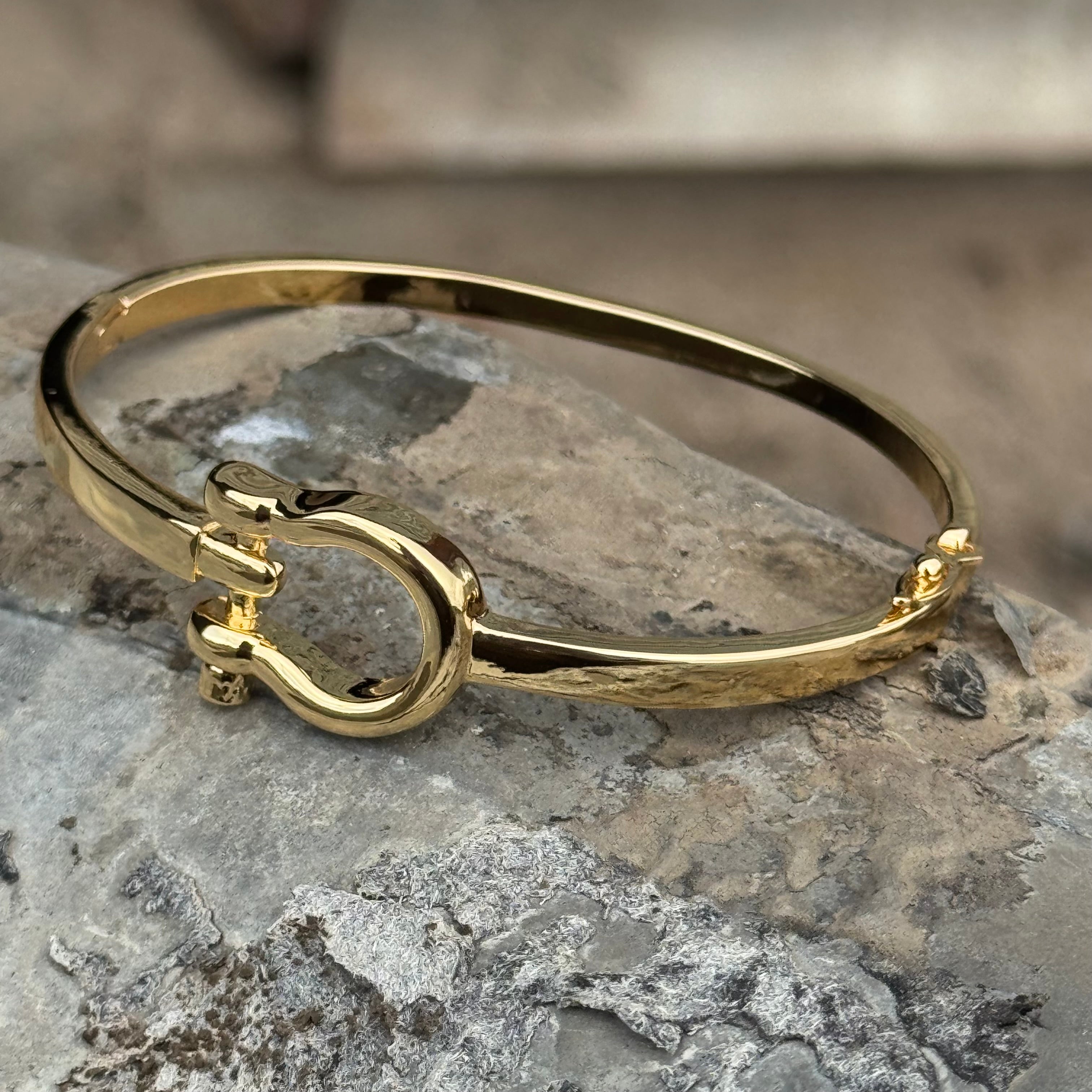 Golden Stirrup Hinge Cuff