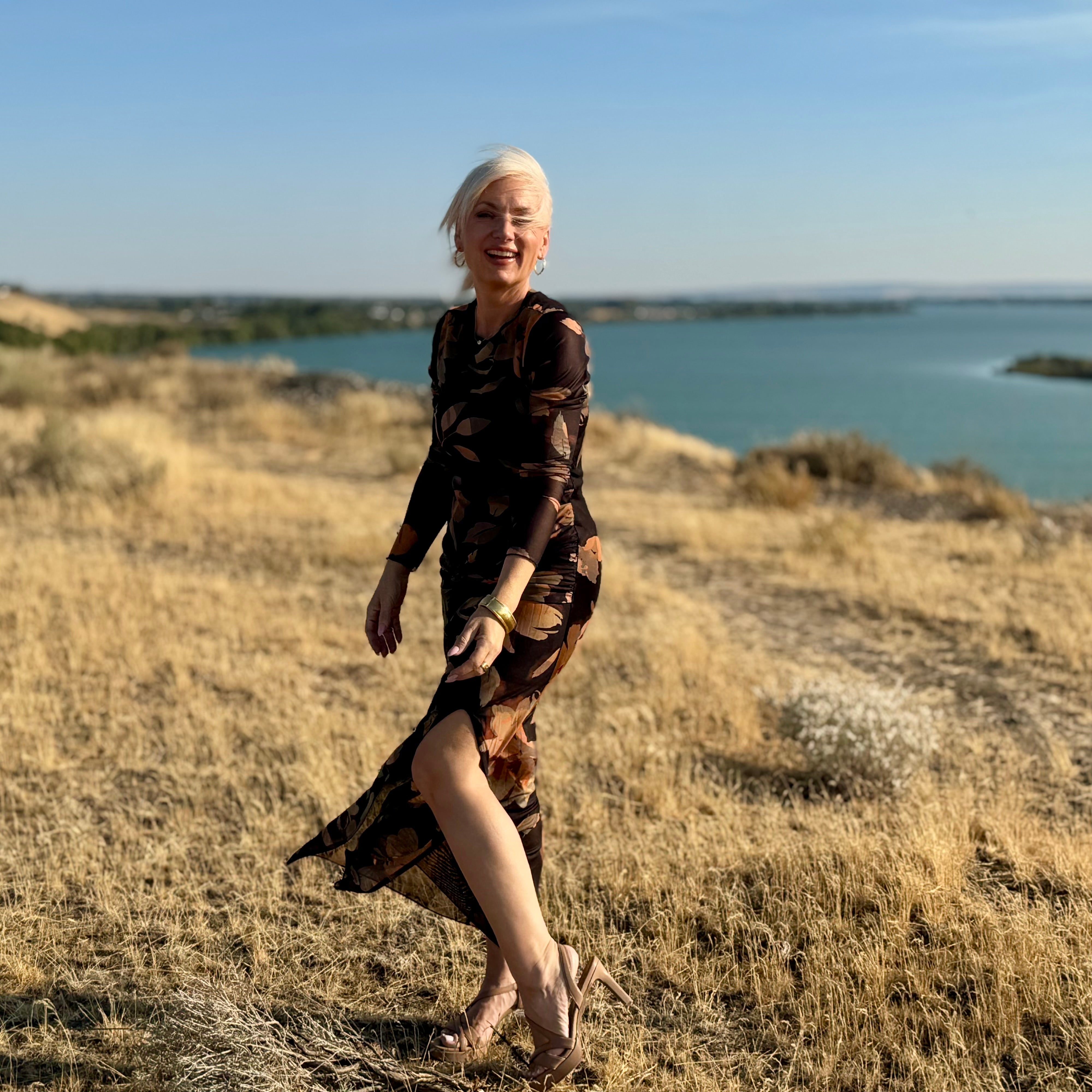 The Afterglow Floral Mesh Dress