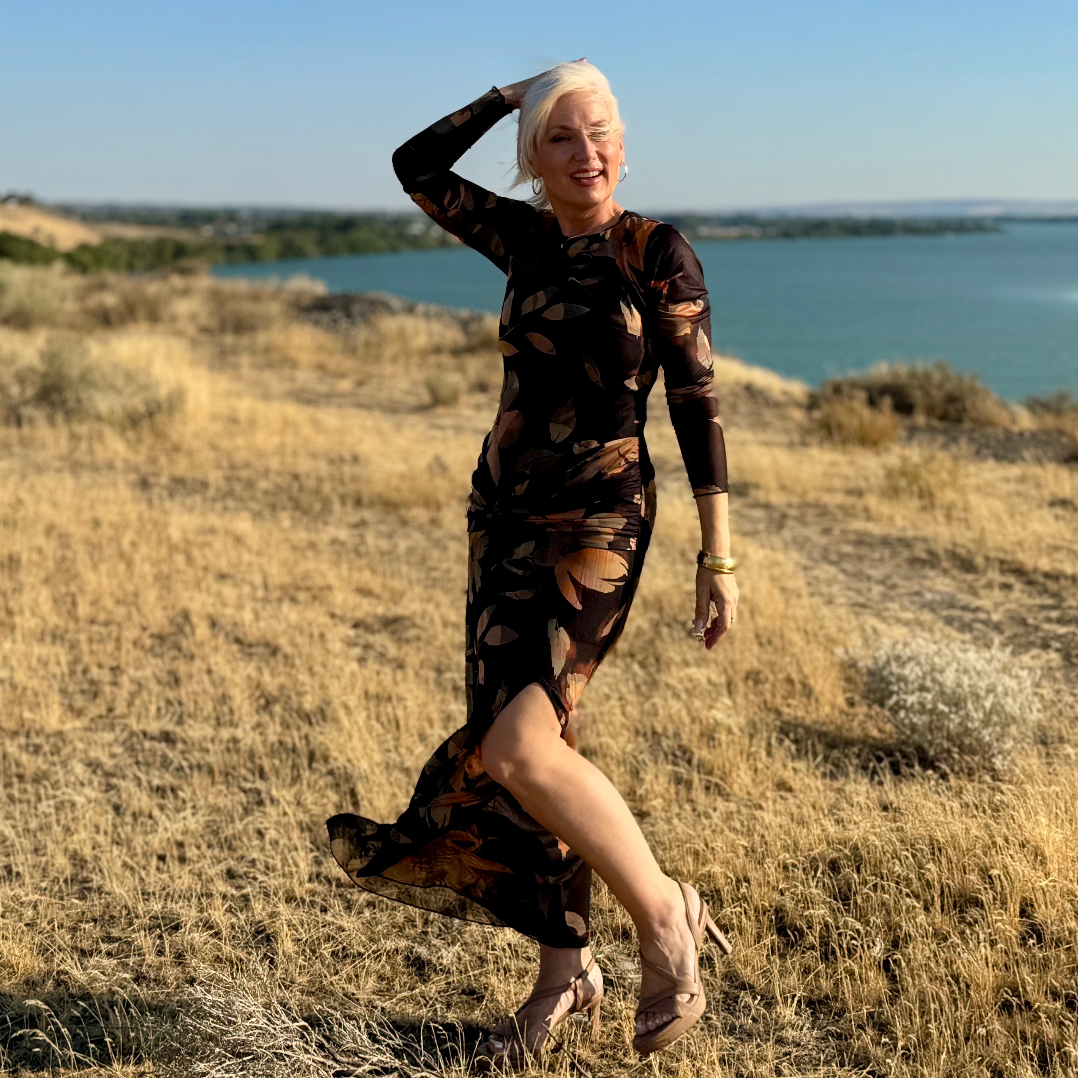 The Afterglow Floral Mesh Dress