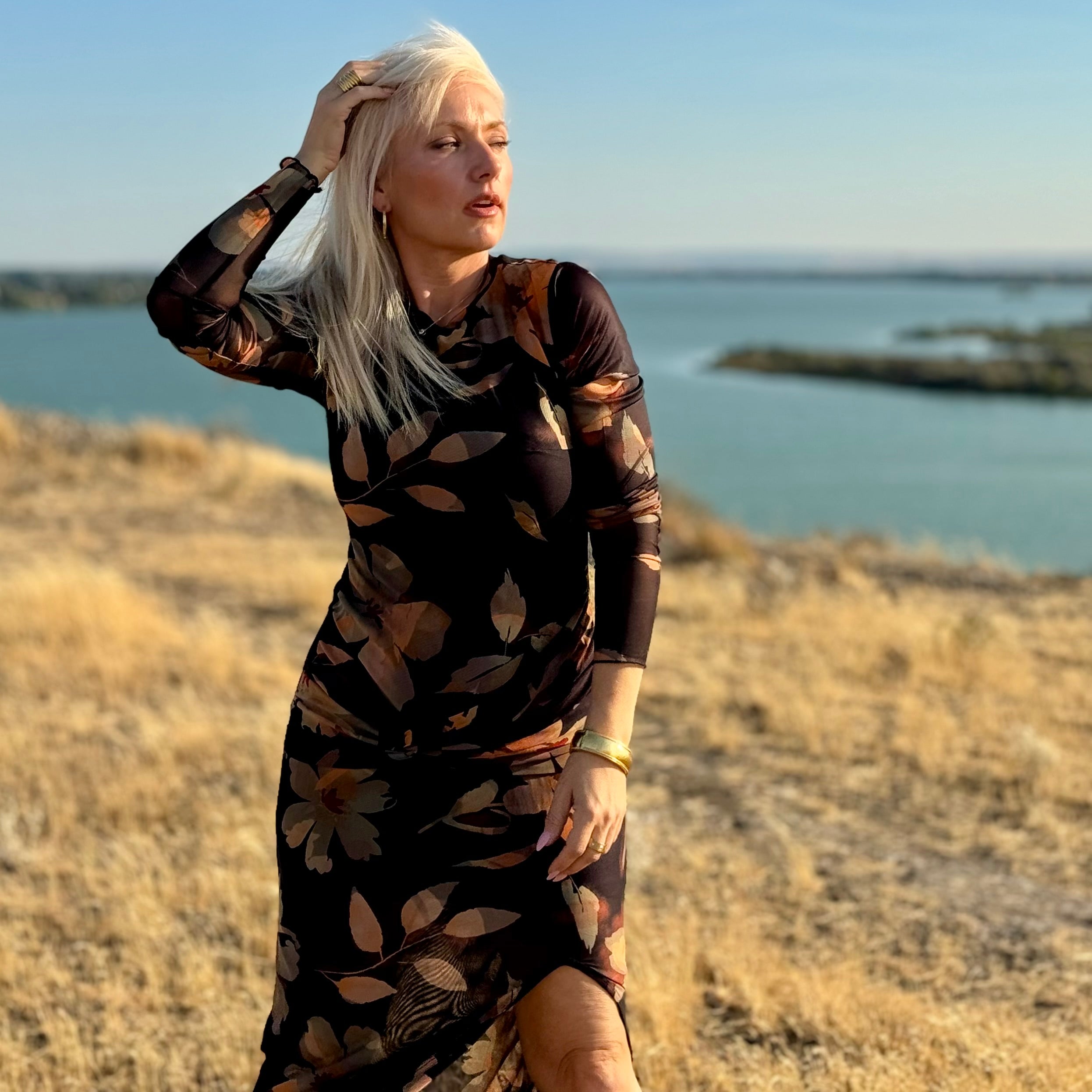 The Afterglow Floral Mesh Dress