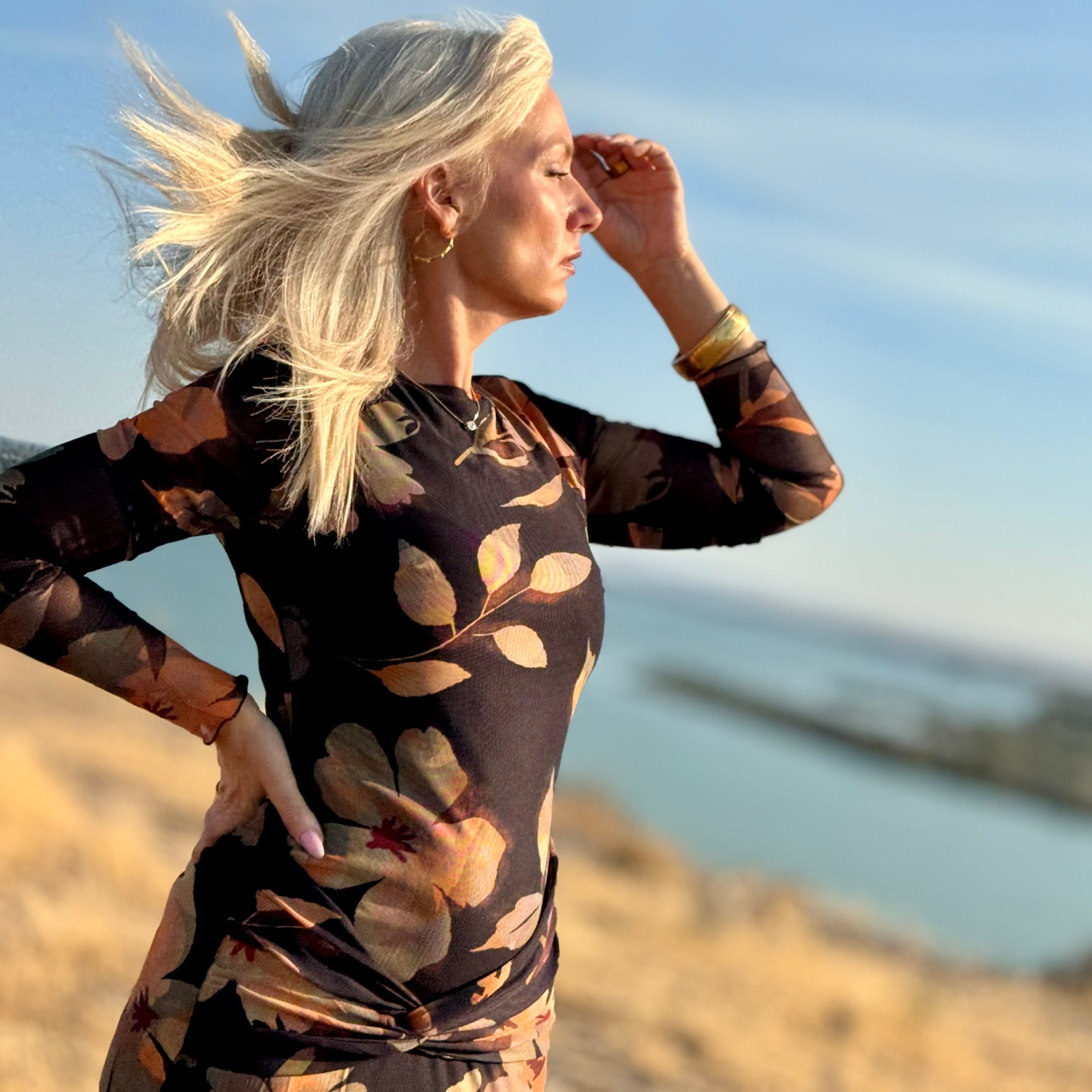 The Afterglow Floral Mesh Dress