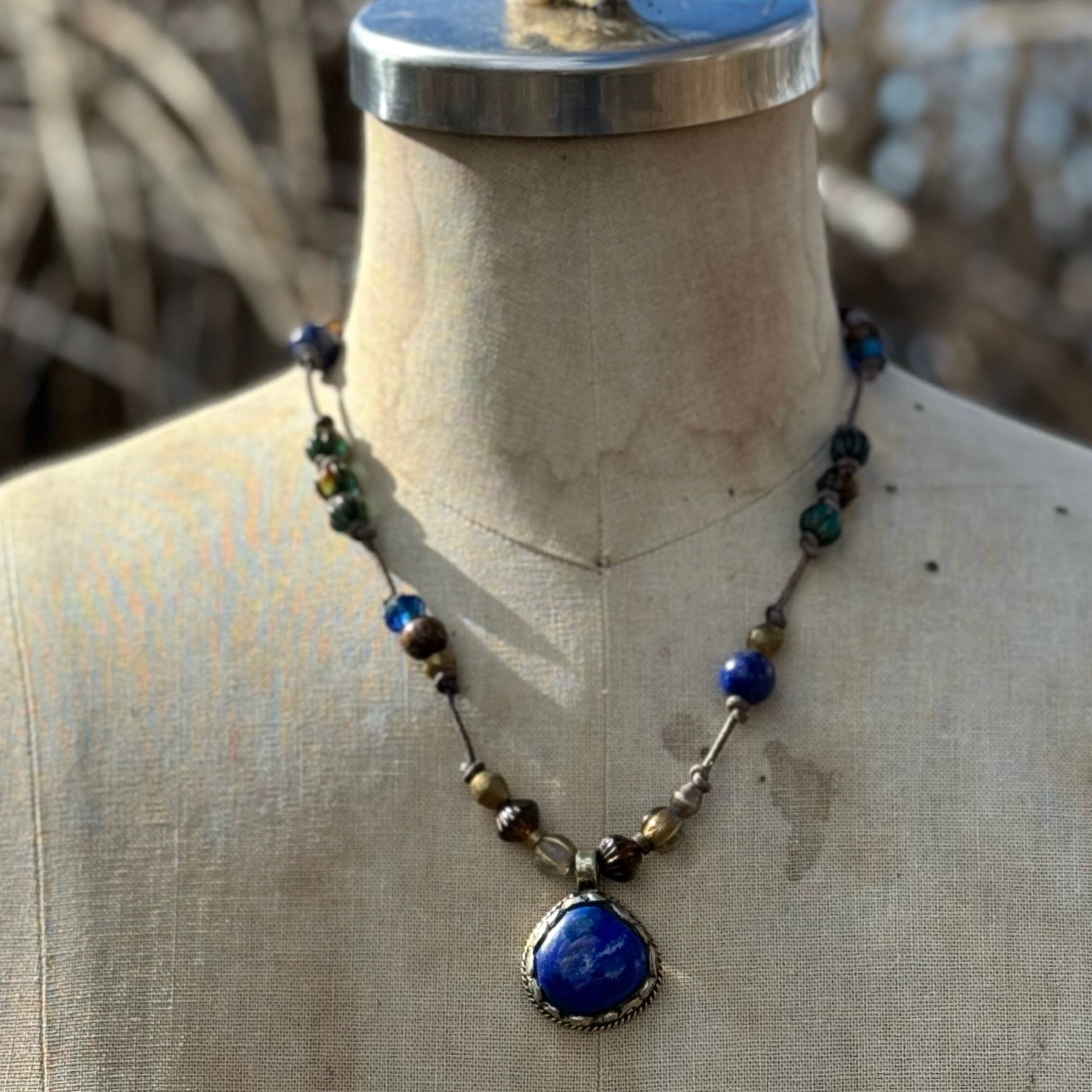 Rustica Leather Necklace Lapis by zoWee