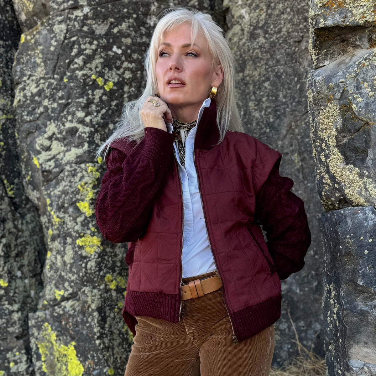 The Merlot Mixed-Media Jacket