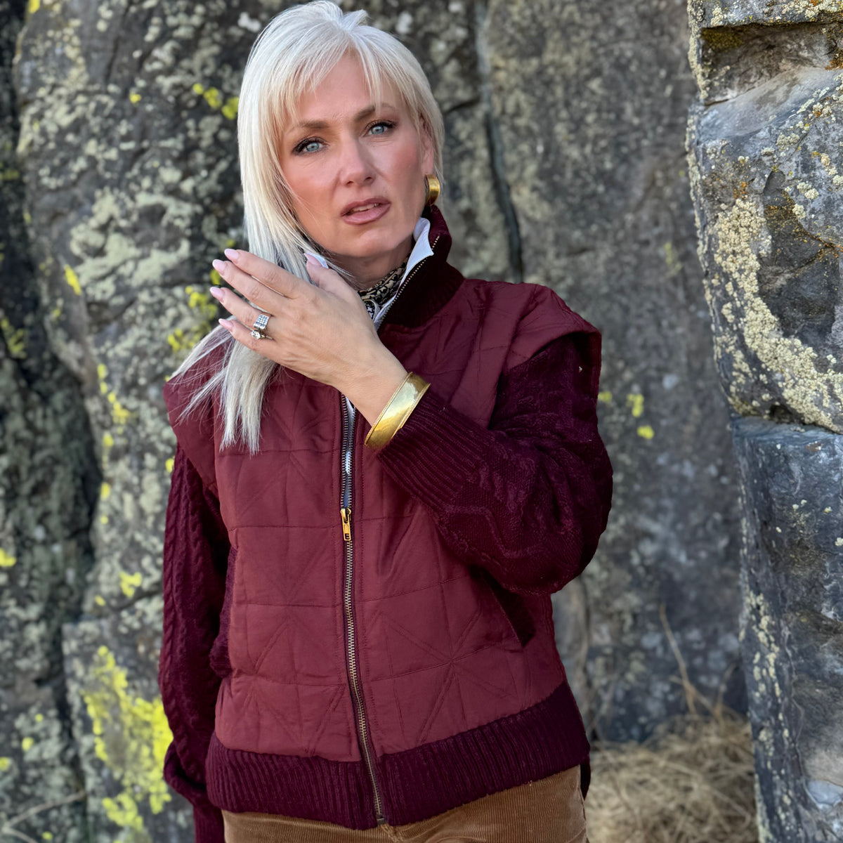 The Merlot Mixed-Media Jacket