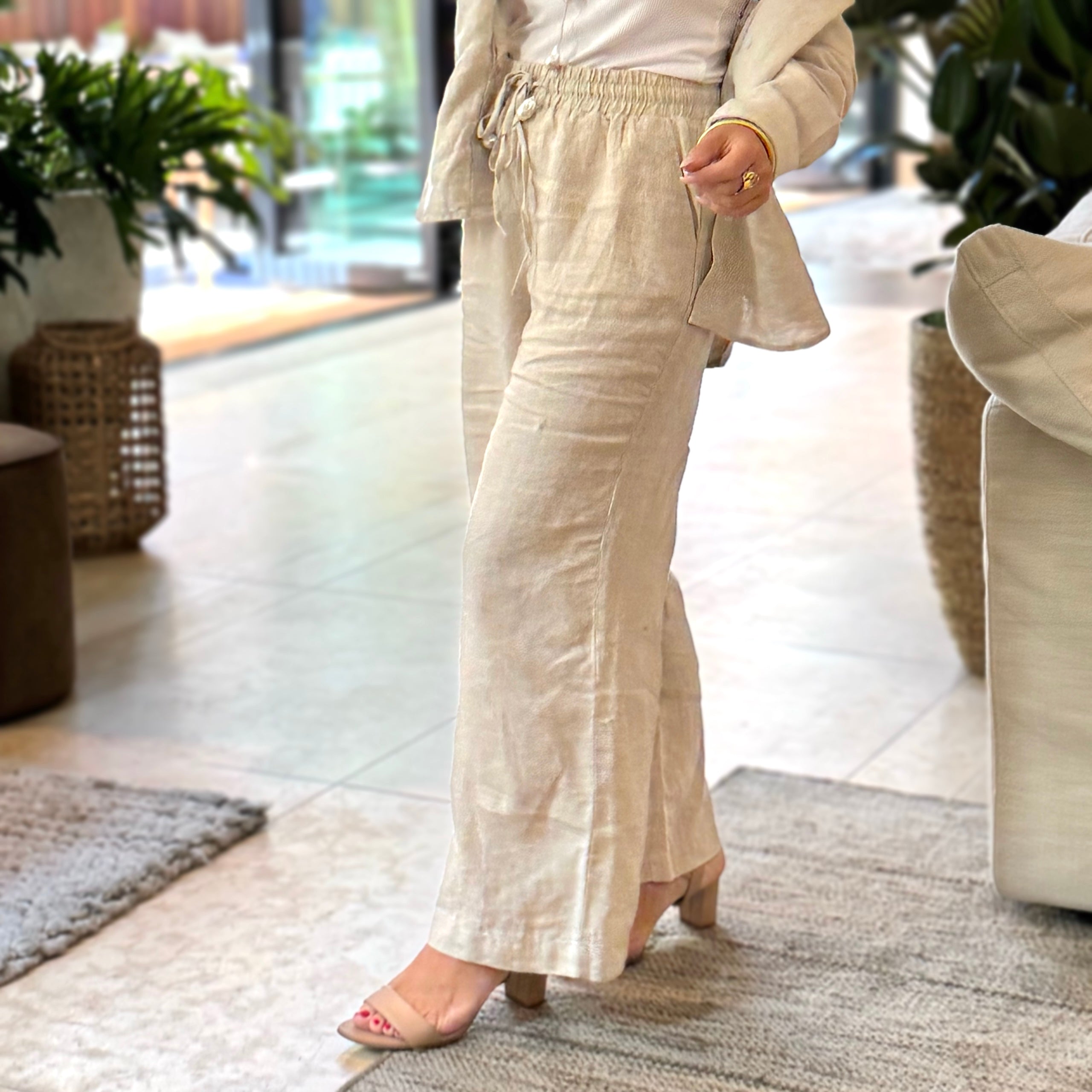 WENDY Linen WHEAT PANTS