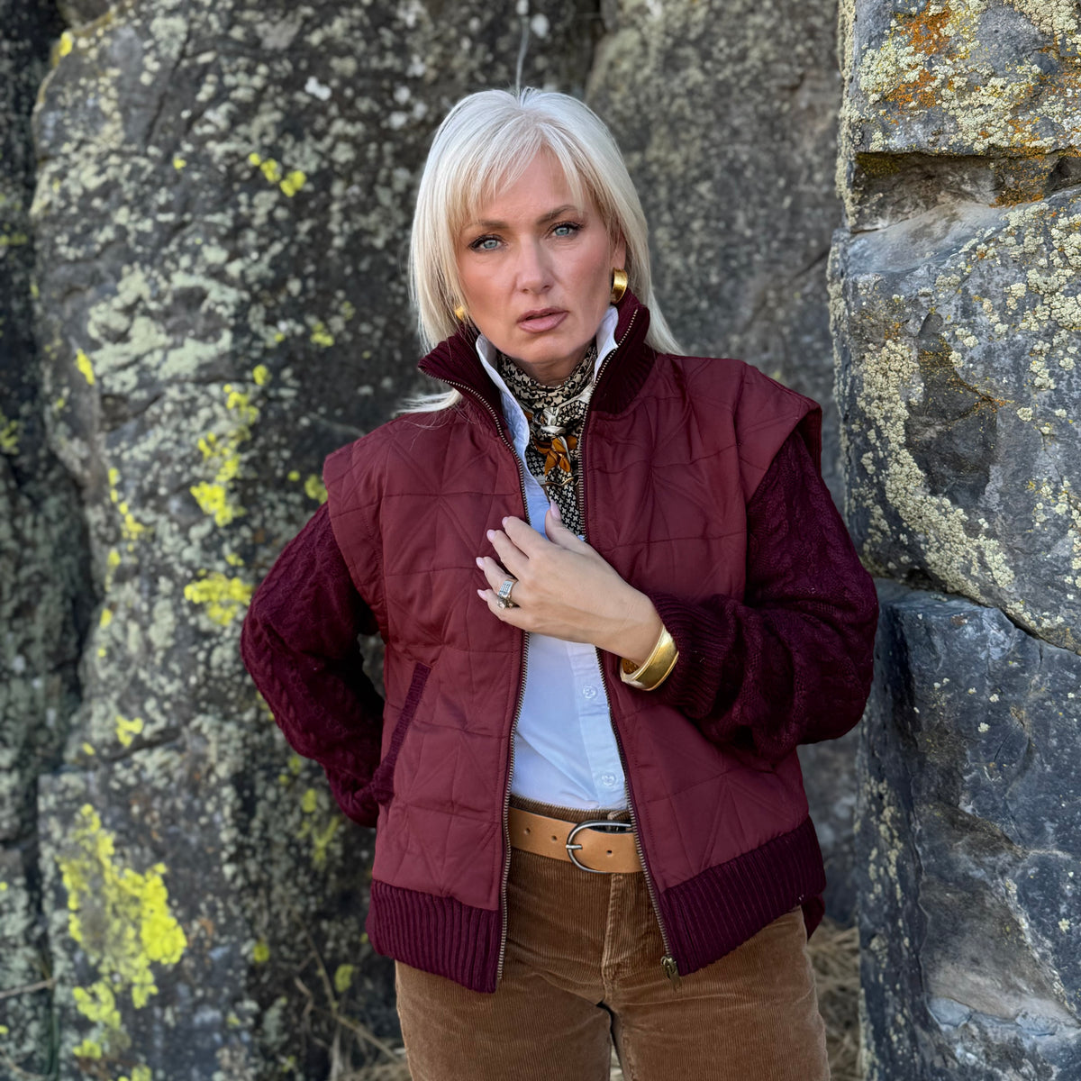 The Merlot Mixed-Media Jacket