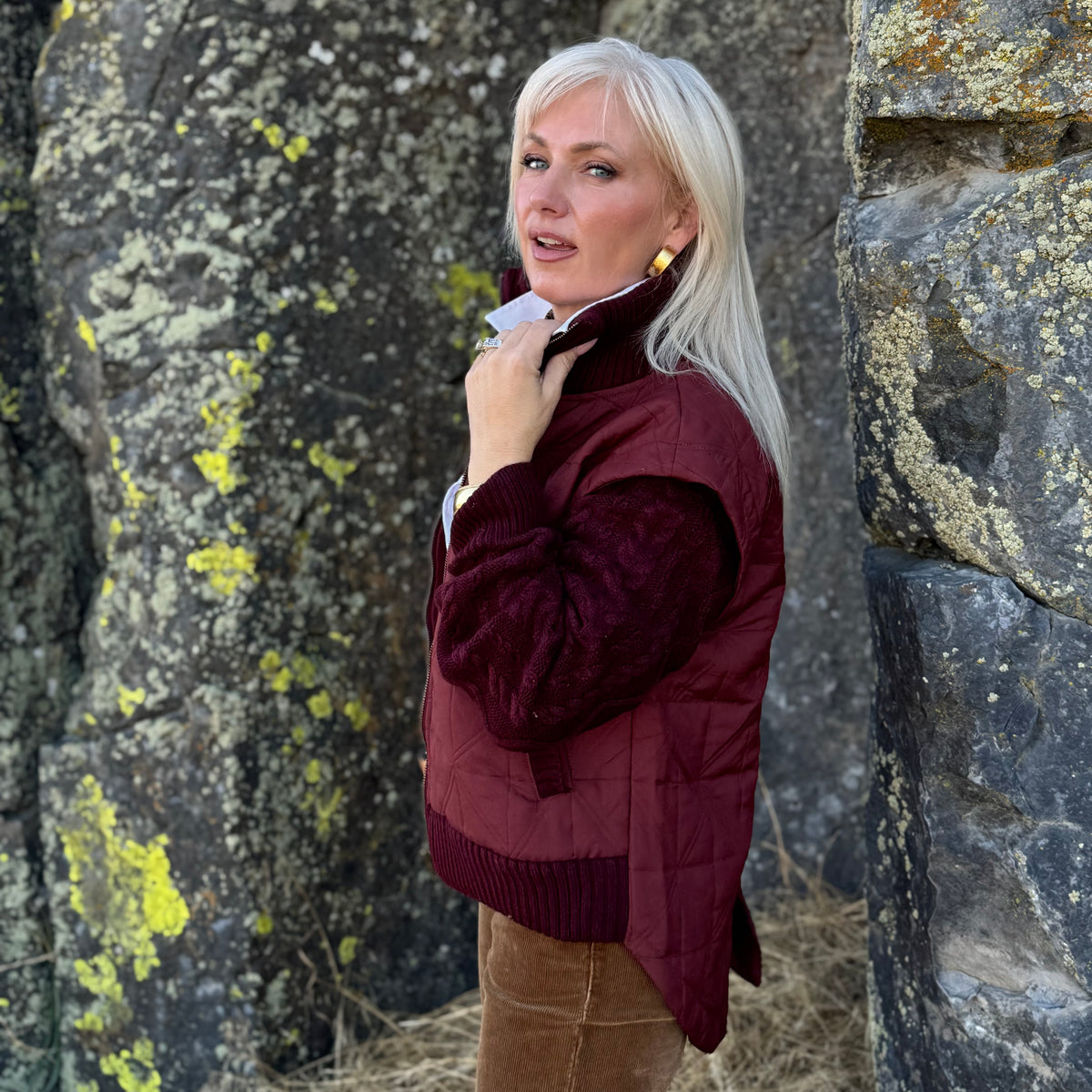 The Merlot Mixed-Media Jacket