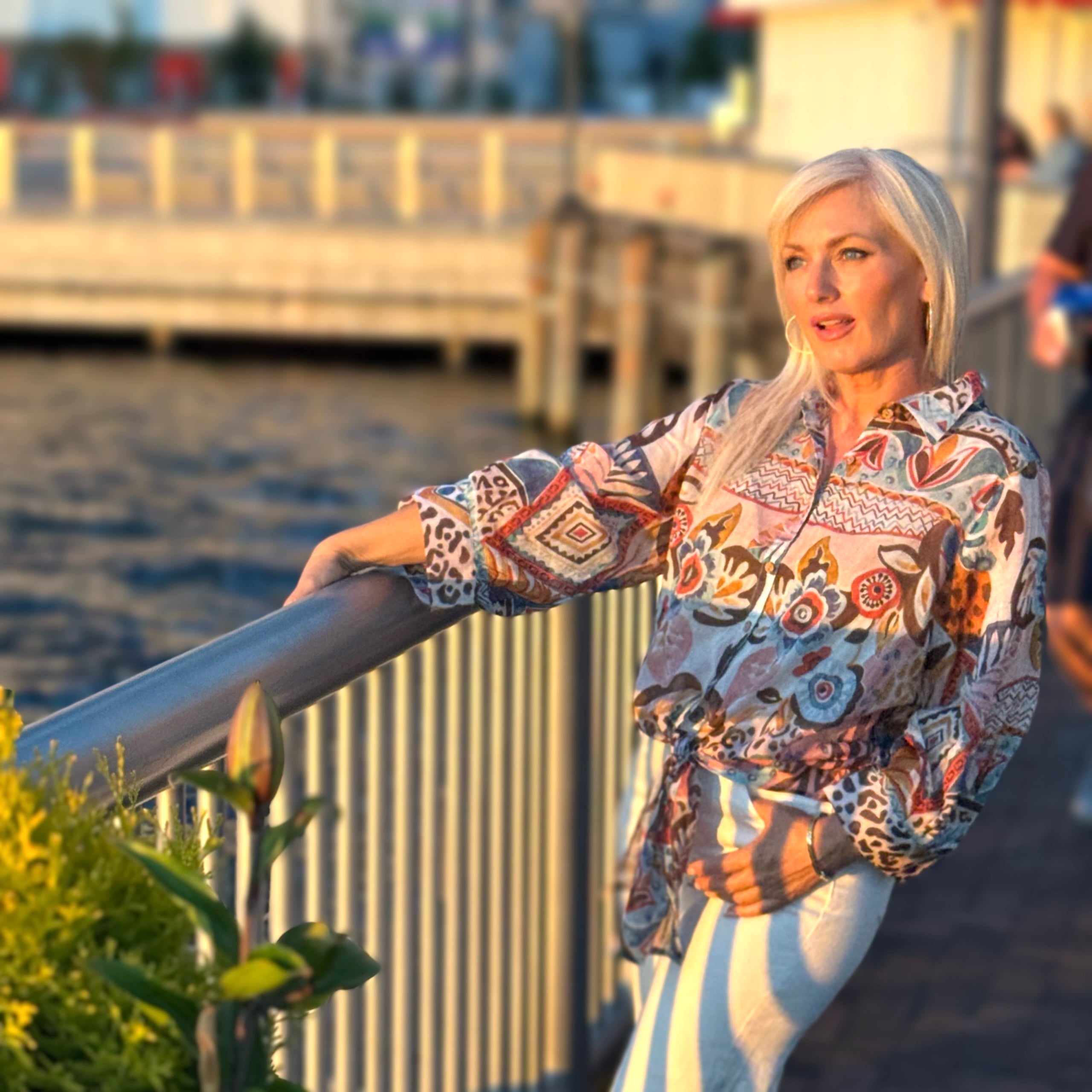 Boho Bloom Tie Front Top