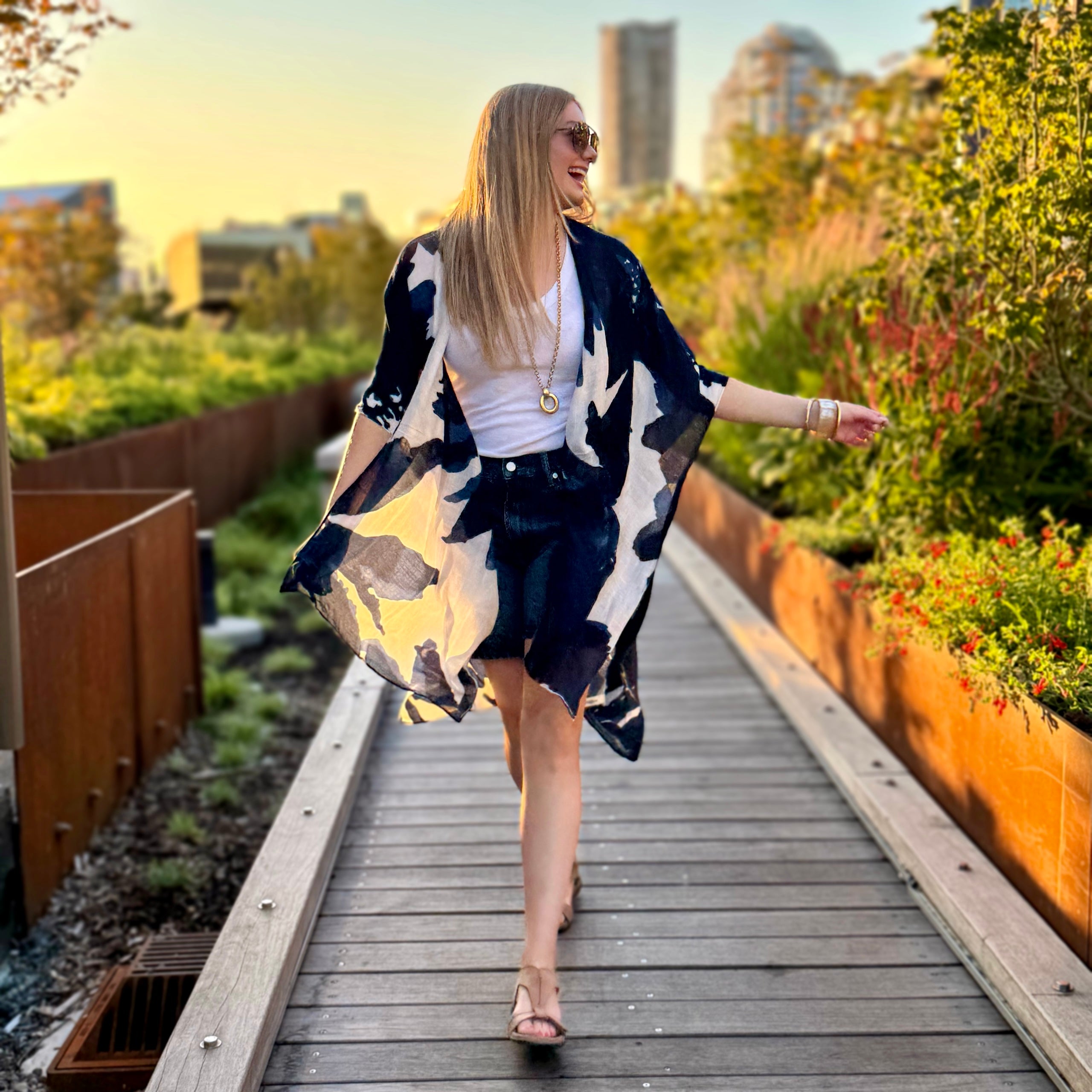 Ink Splash Lightweight Kimono Wrap