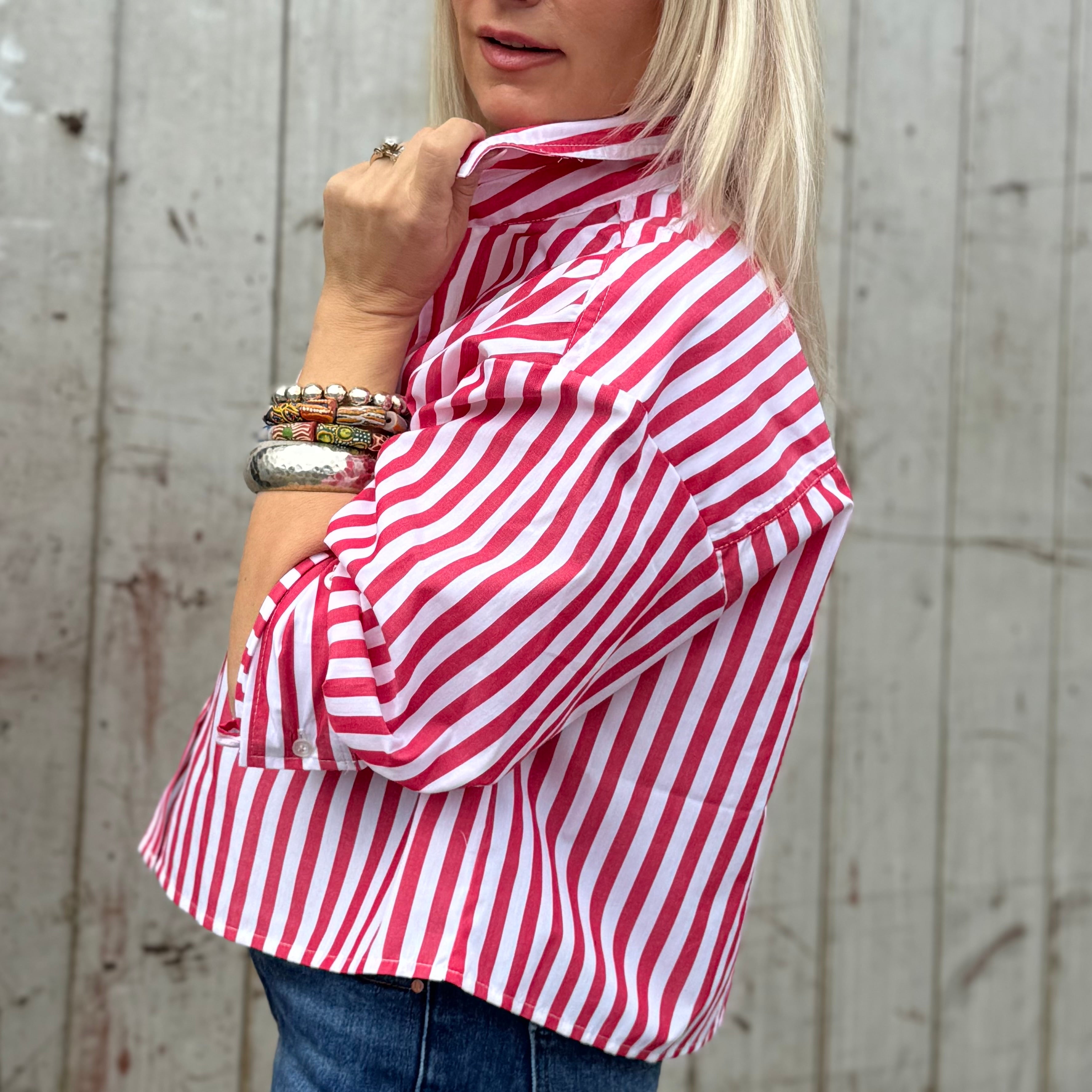 Coastal Candy Stripe Popover