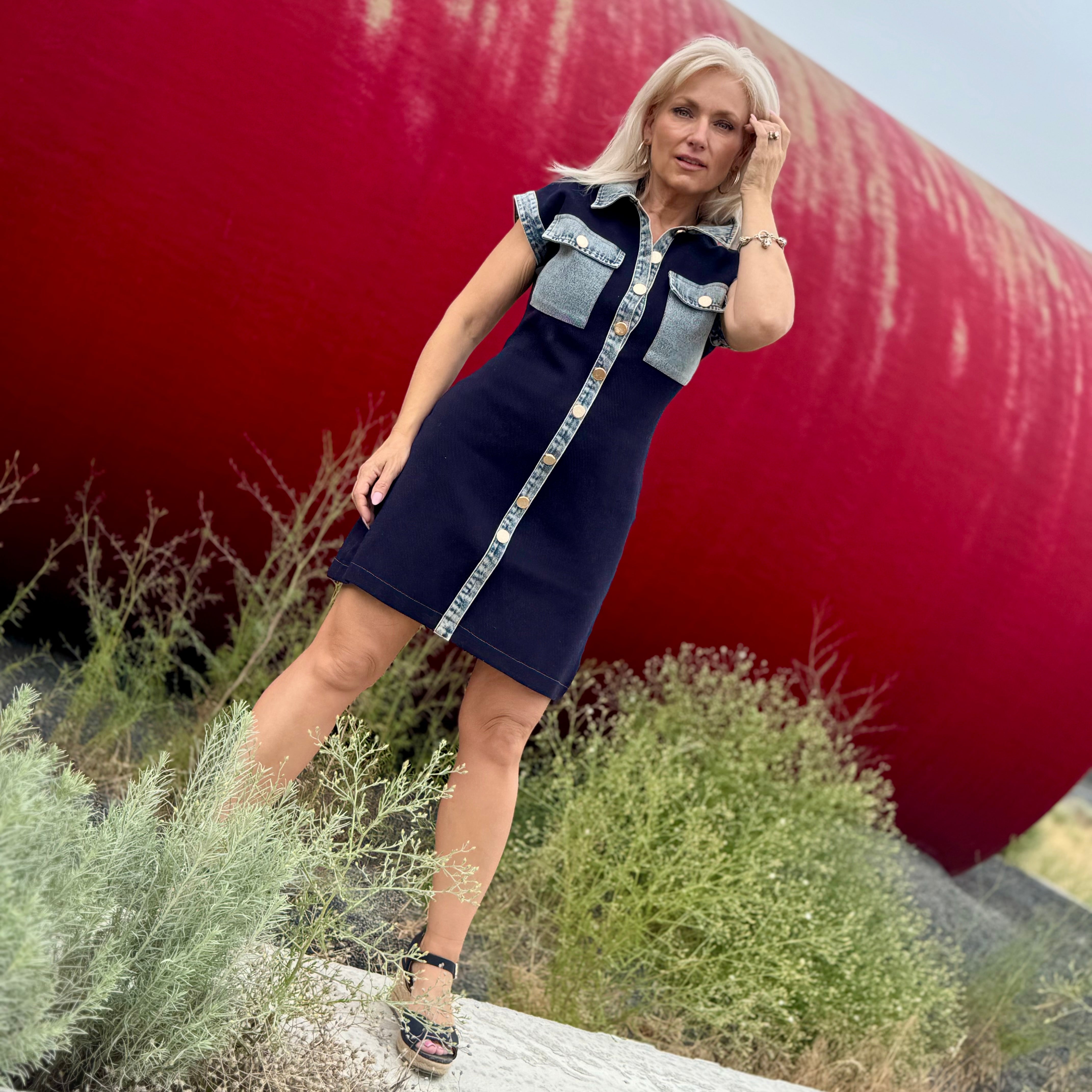 Indigo Coast Sweater Dress