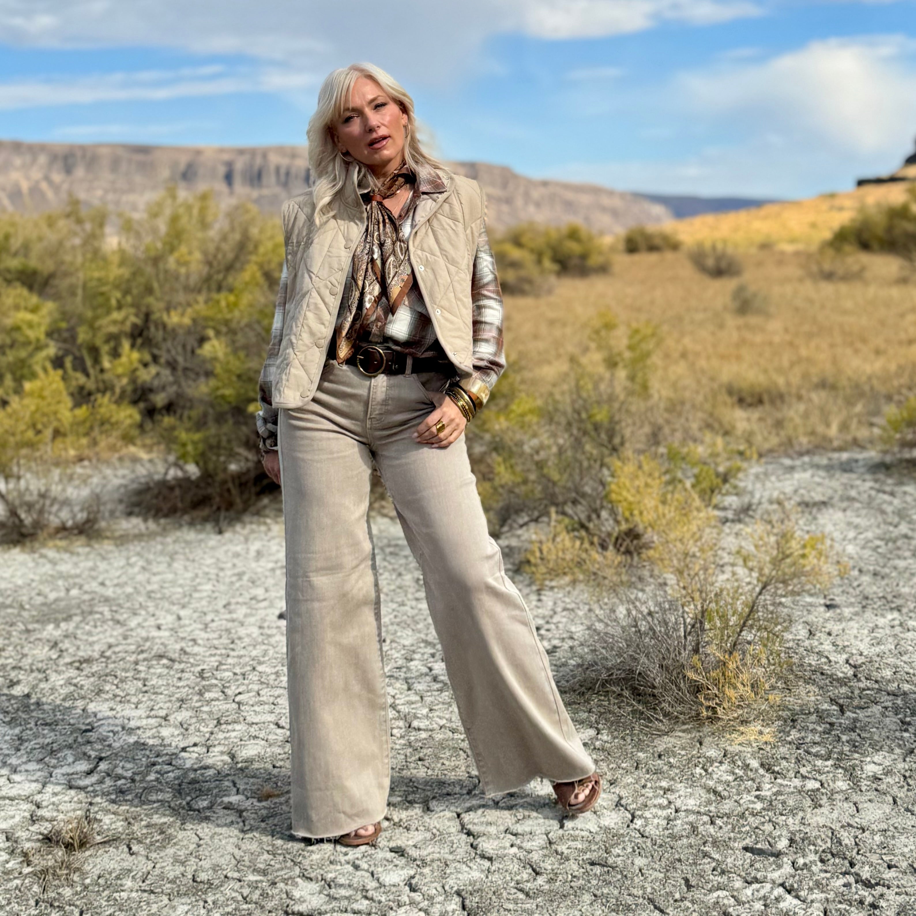 Mojave Shimmer Palazzo Jeans