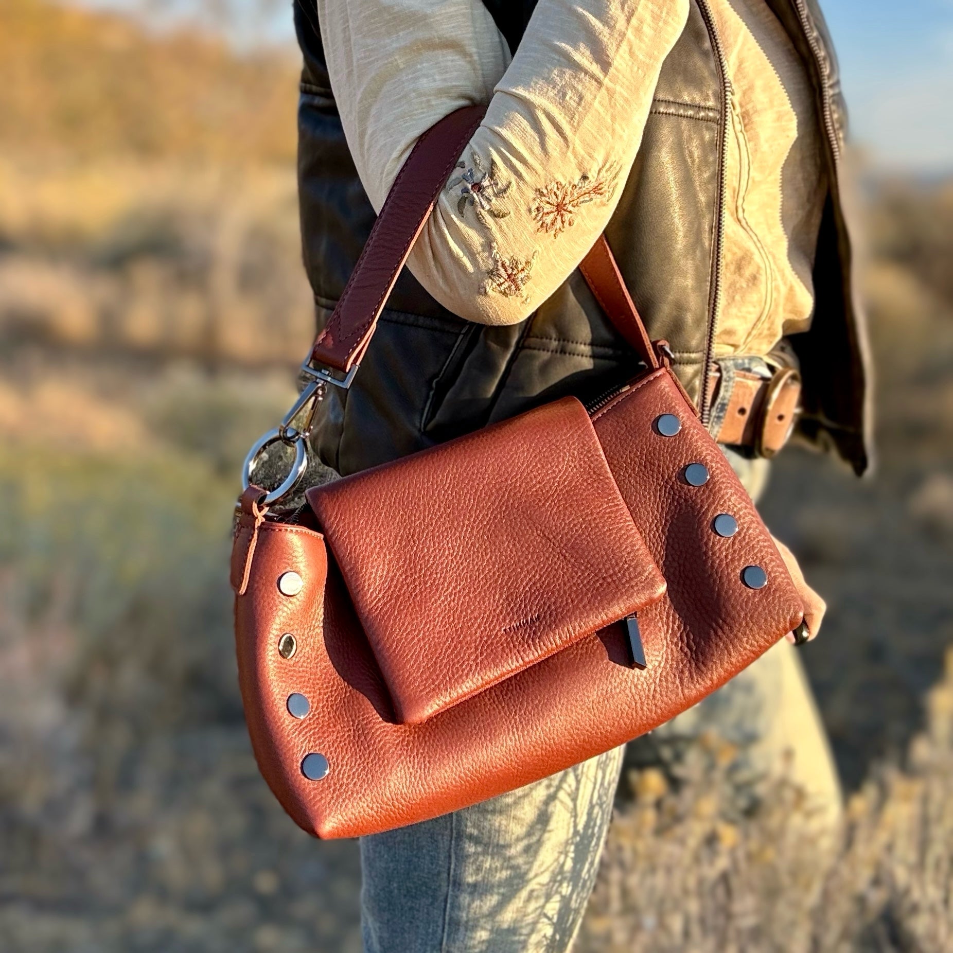 Hammitt VIP SATCHEL Baroque Brown/Gunmetal