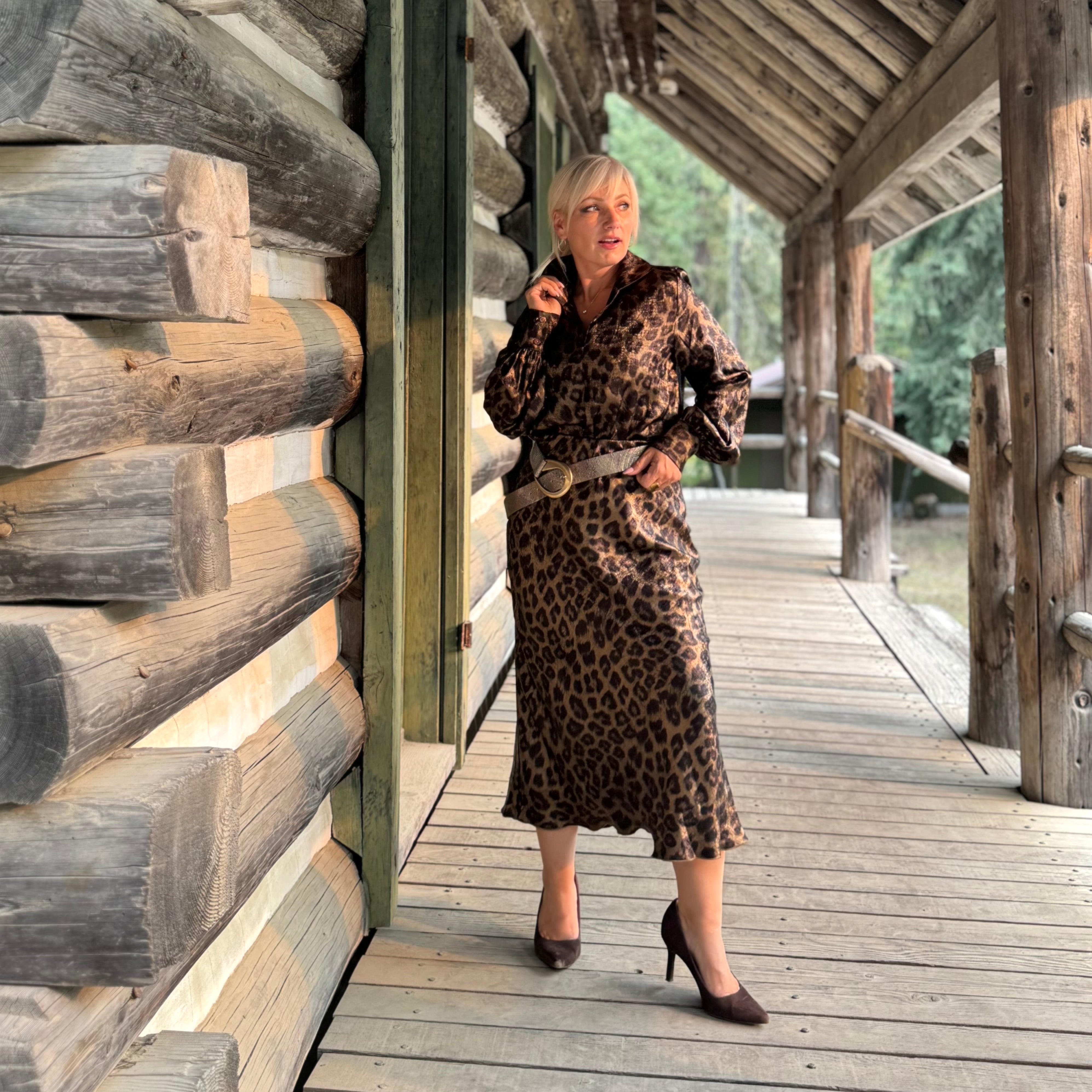 Wildwood Leopard Bias Cut Skirt