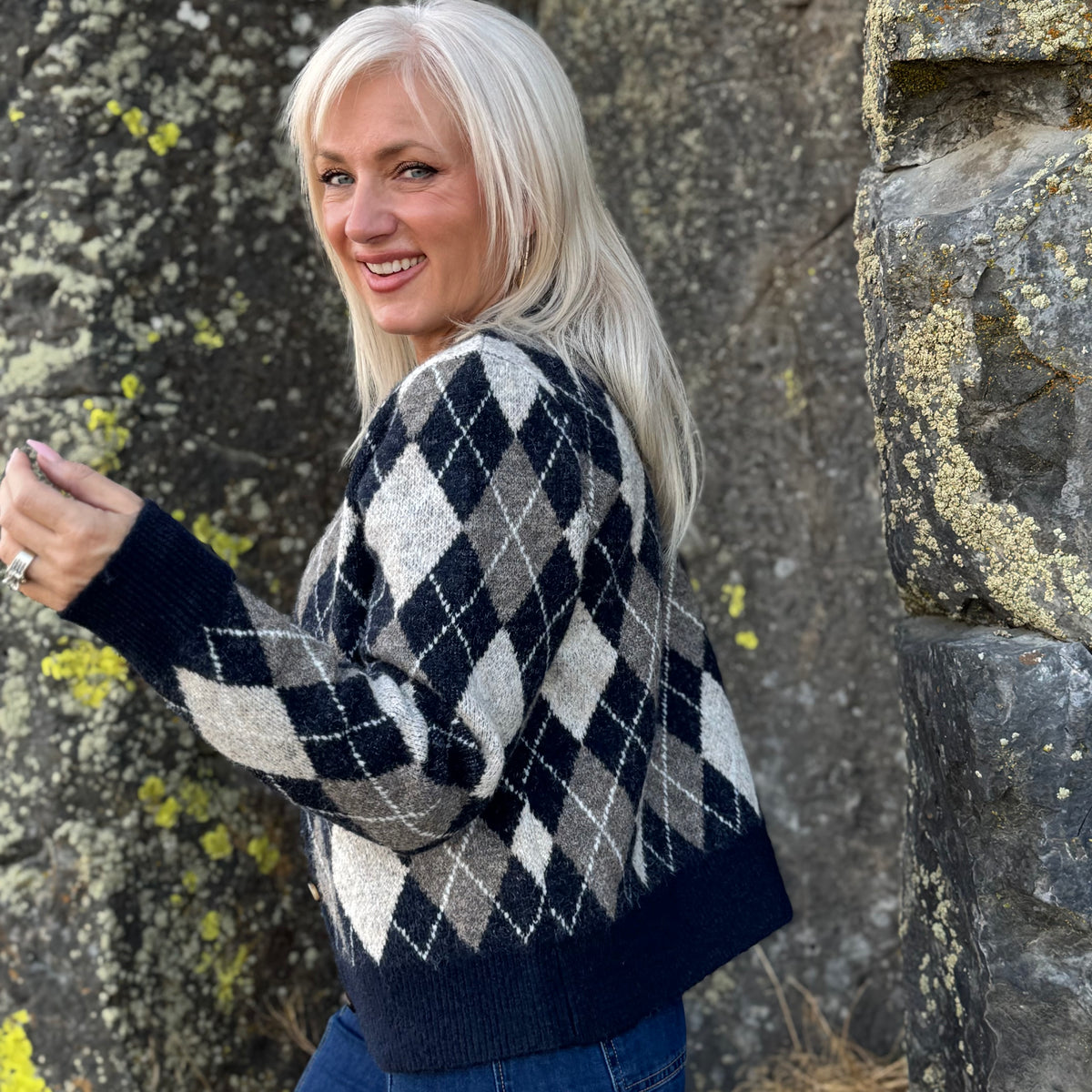 The Oxford Argyle Cardigan Navy