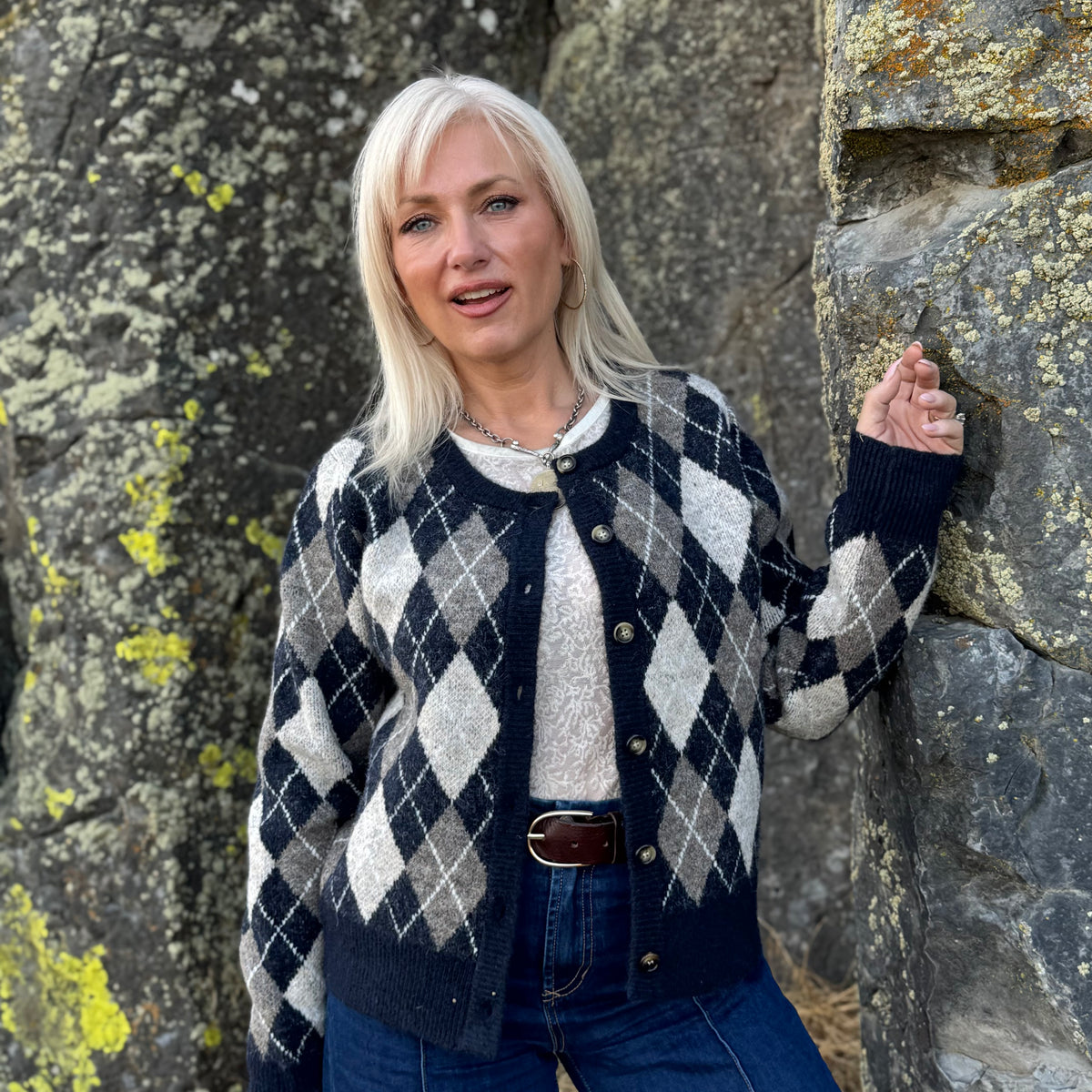 The Oxford Argyle Cardigan Navy