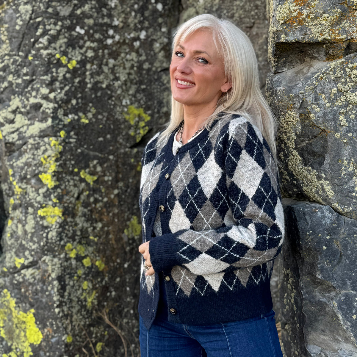 The Oxford Argyle Cardigan Navy