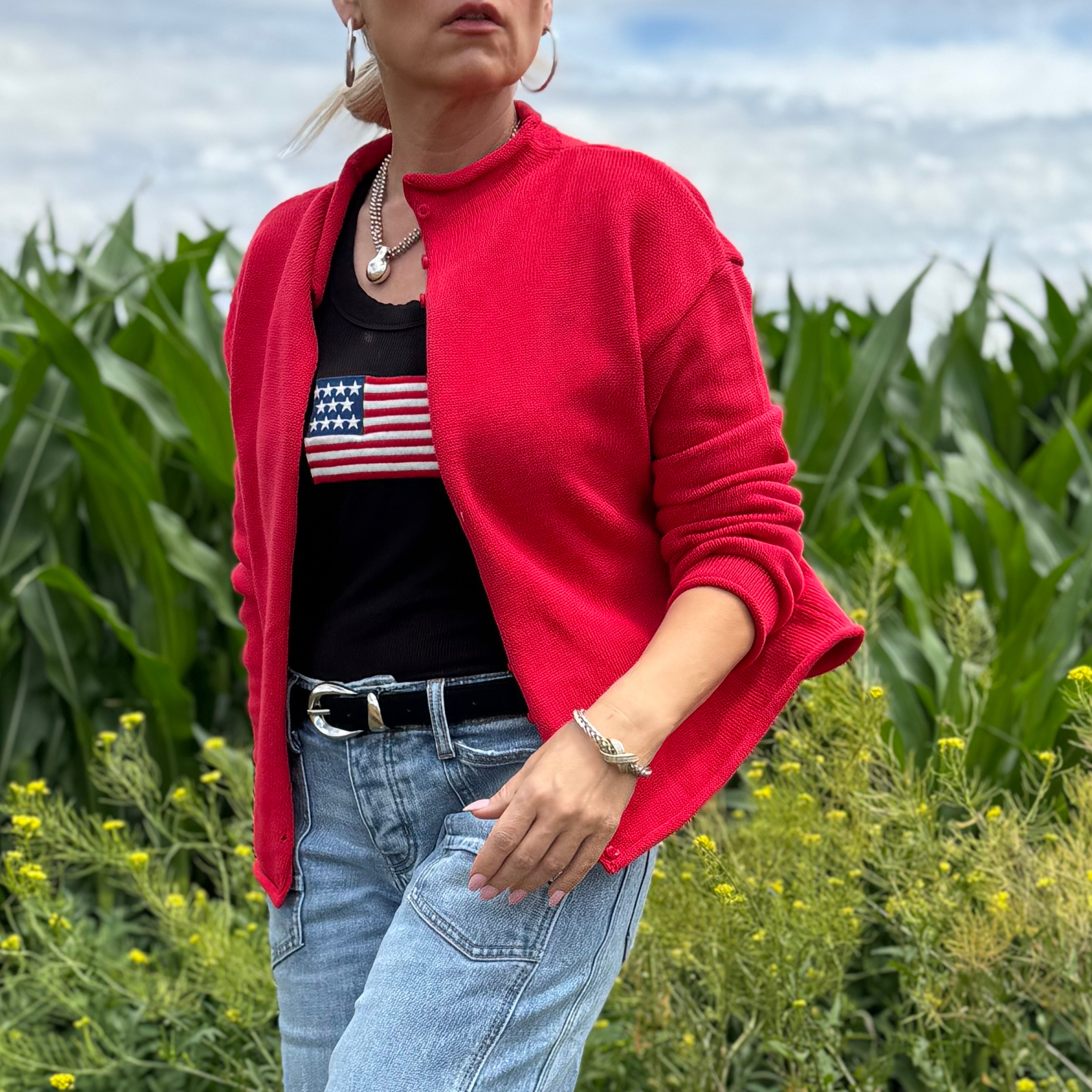 Ruby Cotton Roll Edge Cardigan